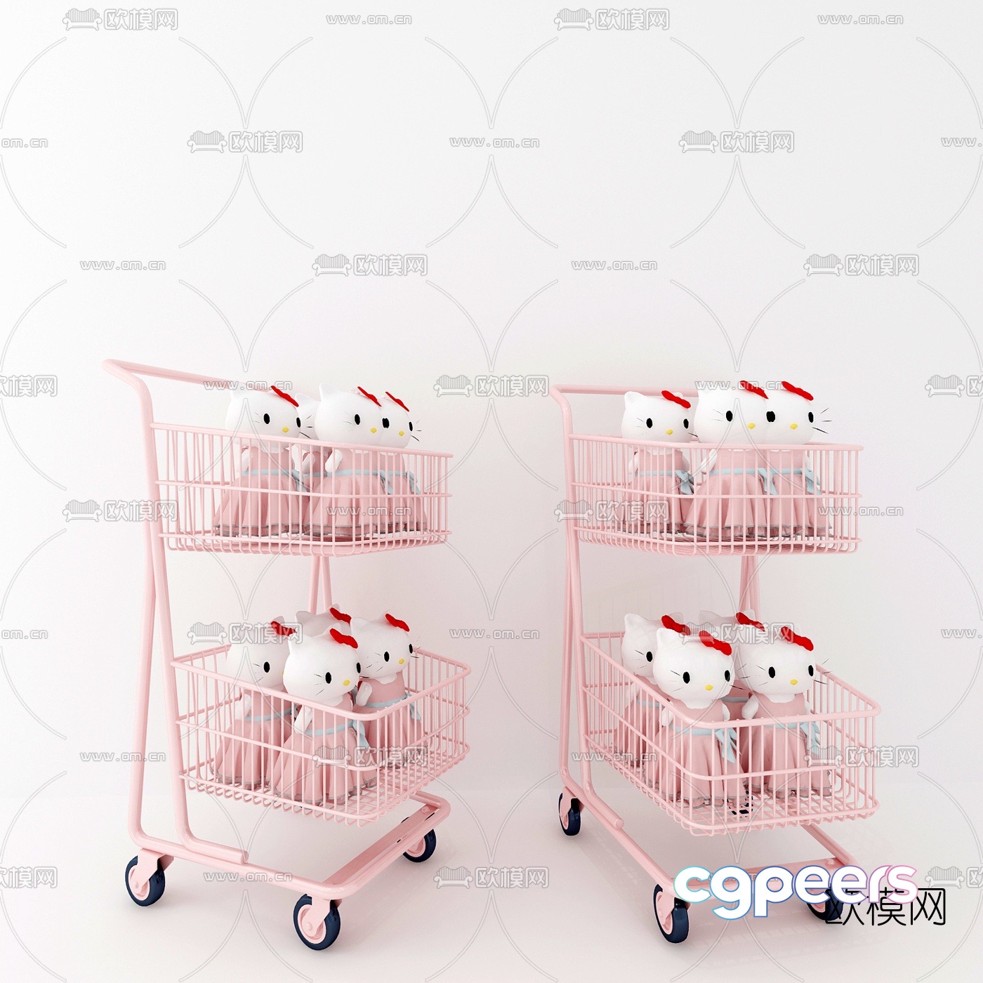Modern shopping trolley 3d model Modern shopping trolley 3d model
