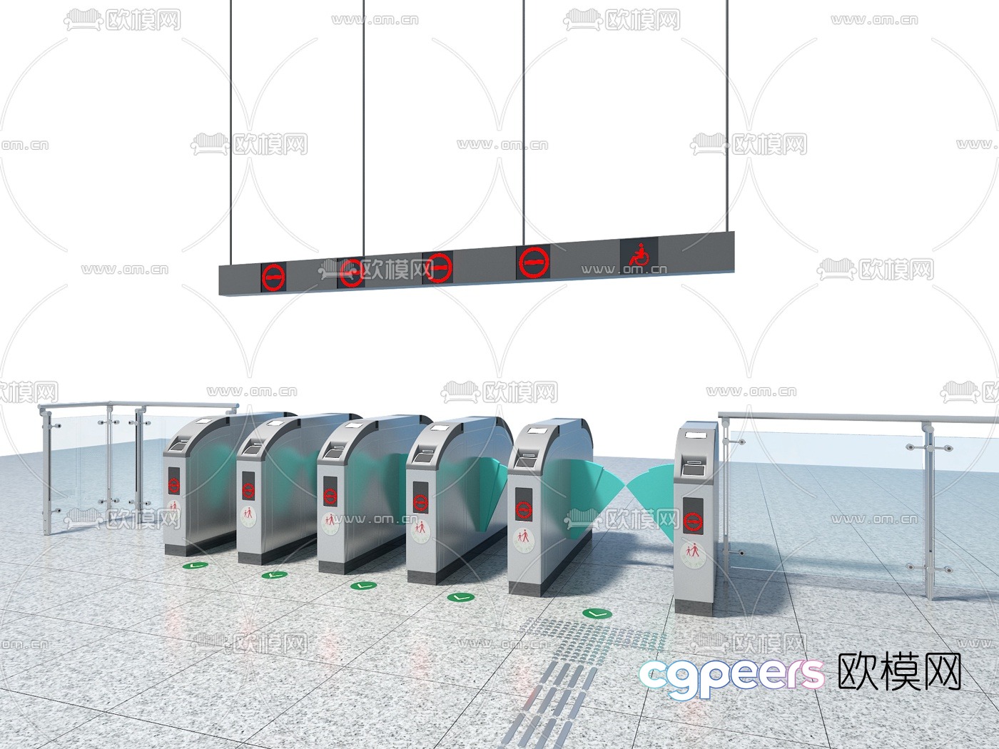 3D model of modern subway ticket gate 3D model of modern subway ticket gate