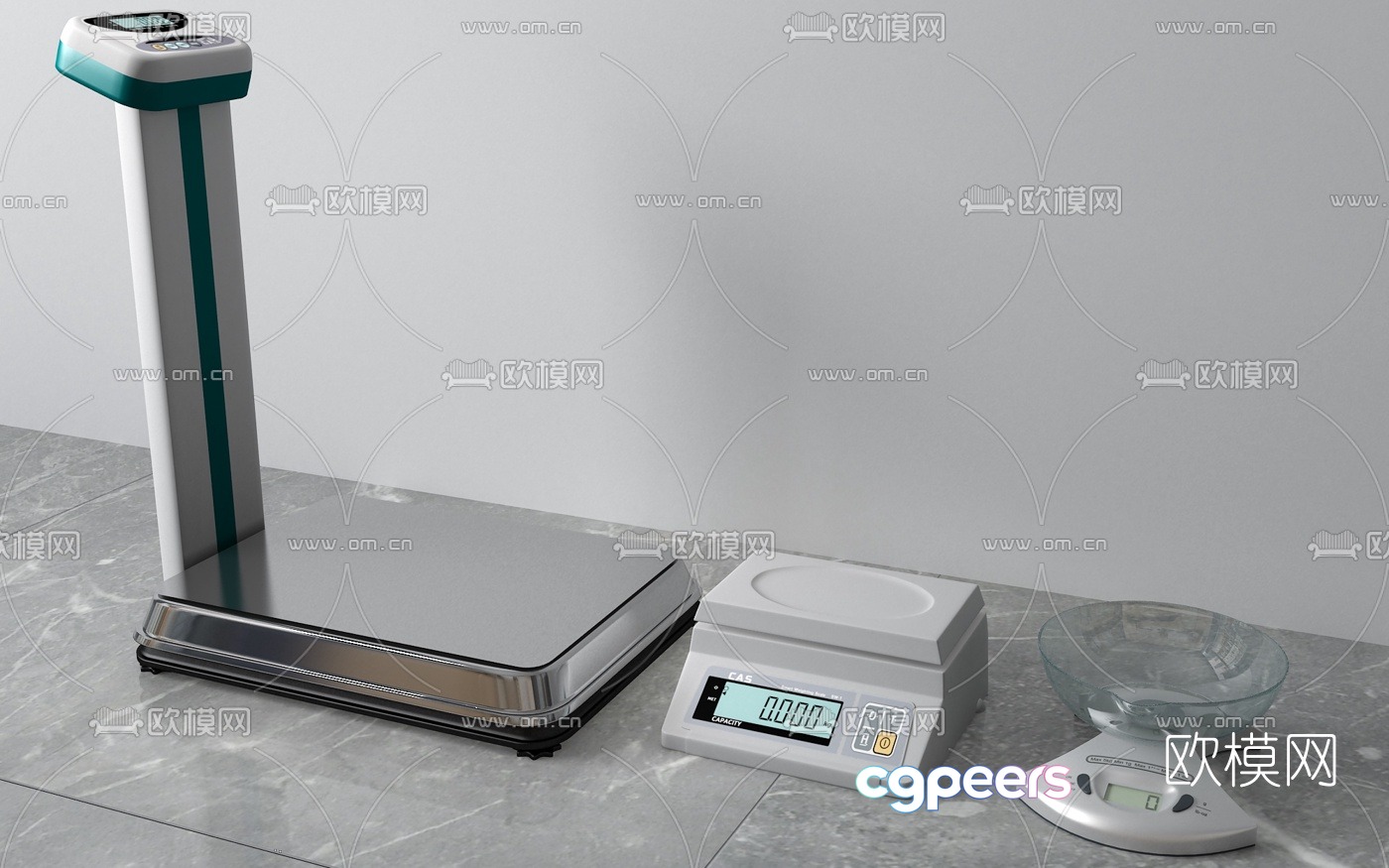 Modern electronic scale 3d model