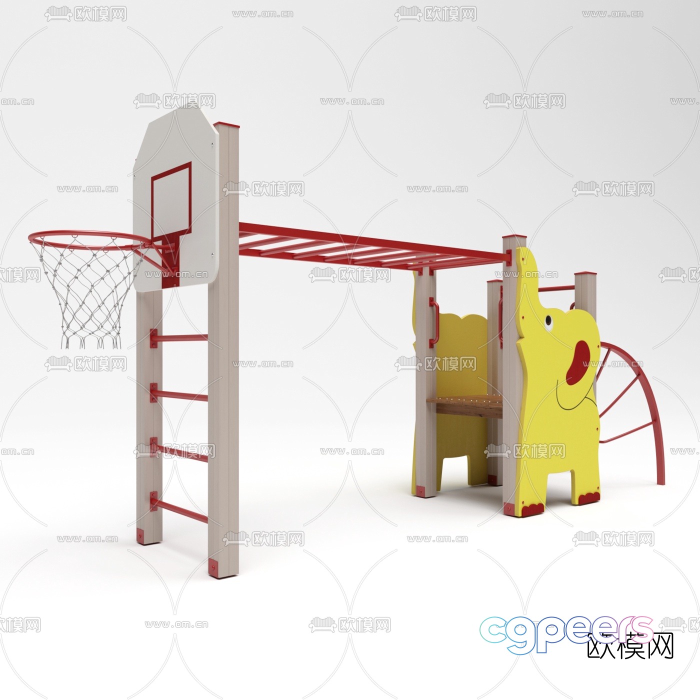 Modern children's play equipment 3d model Modern children's play equipment 3d model