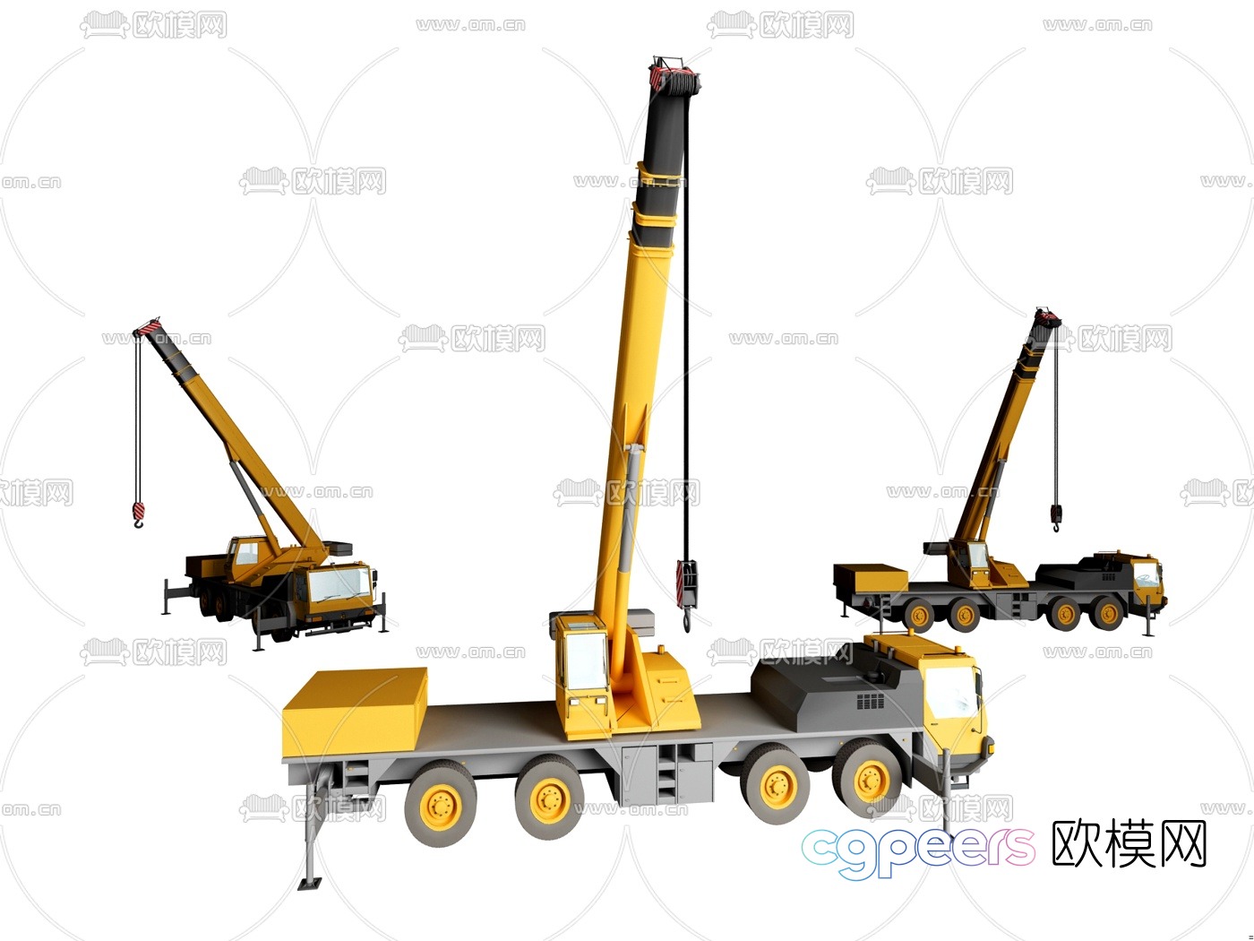 Modern construction site crane 3d model Modern construction site crane 3d model