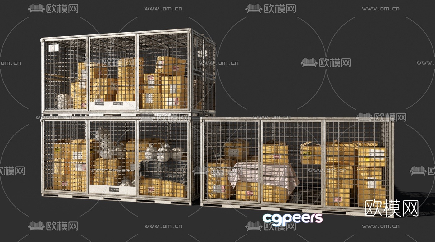 Modern metal mesh container 3d model Modern metal mesh container 3d model