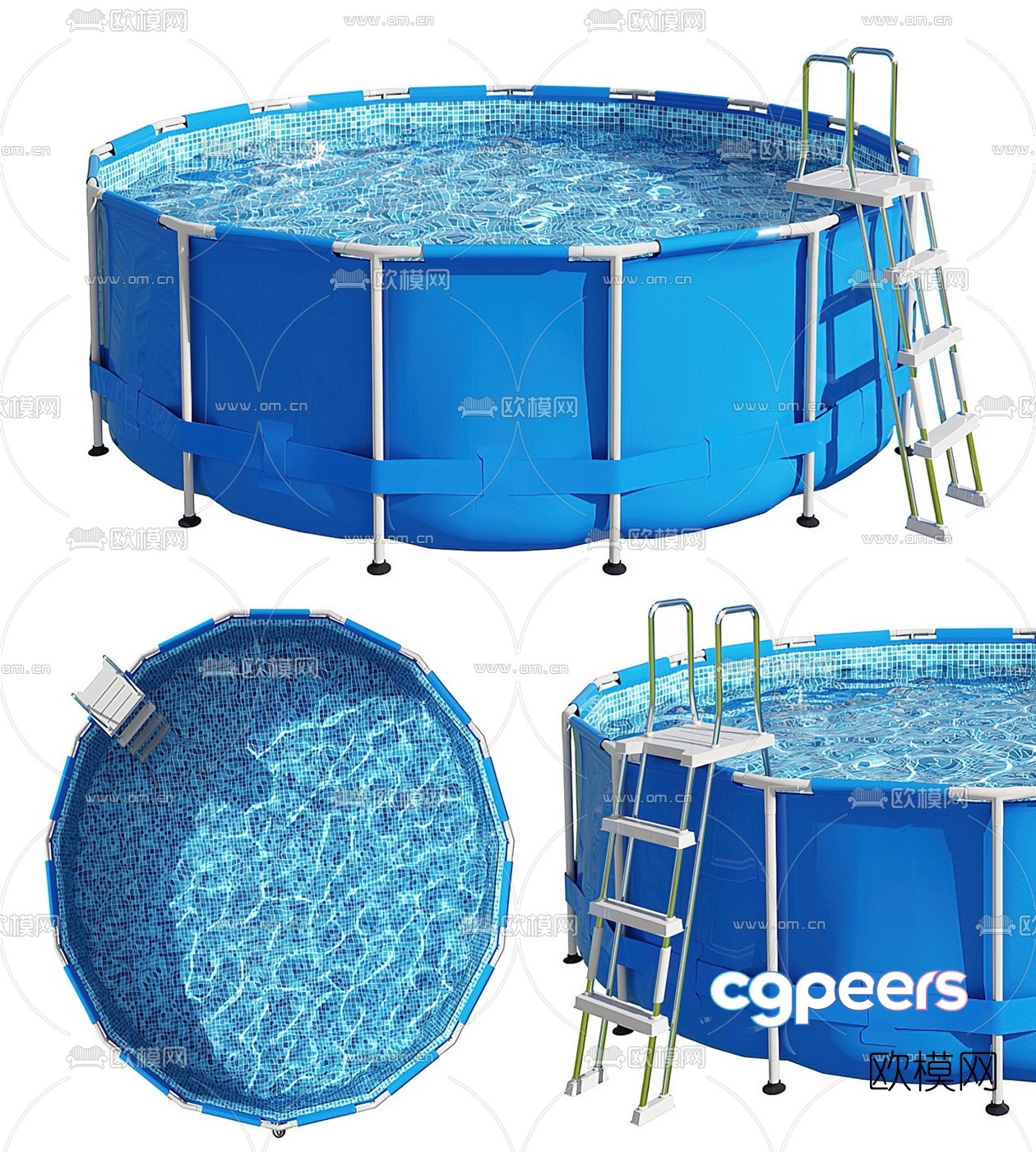 Modern outdoor activity swimming pool 3d model Modern outdoor activity swimming pool 3d model