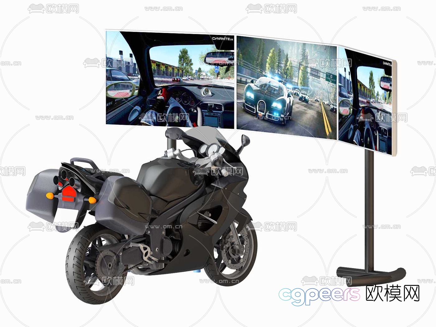 Modern motorcycle racing game console 3d model Modern motorcycle racing game console 3d model