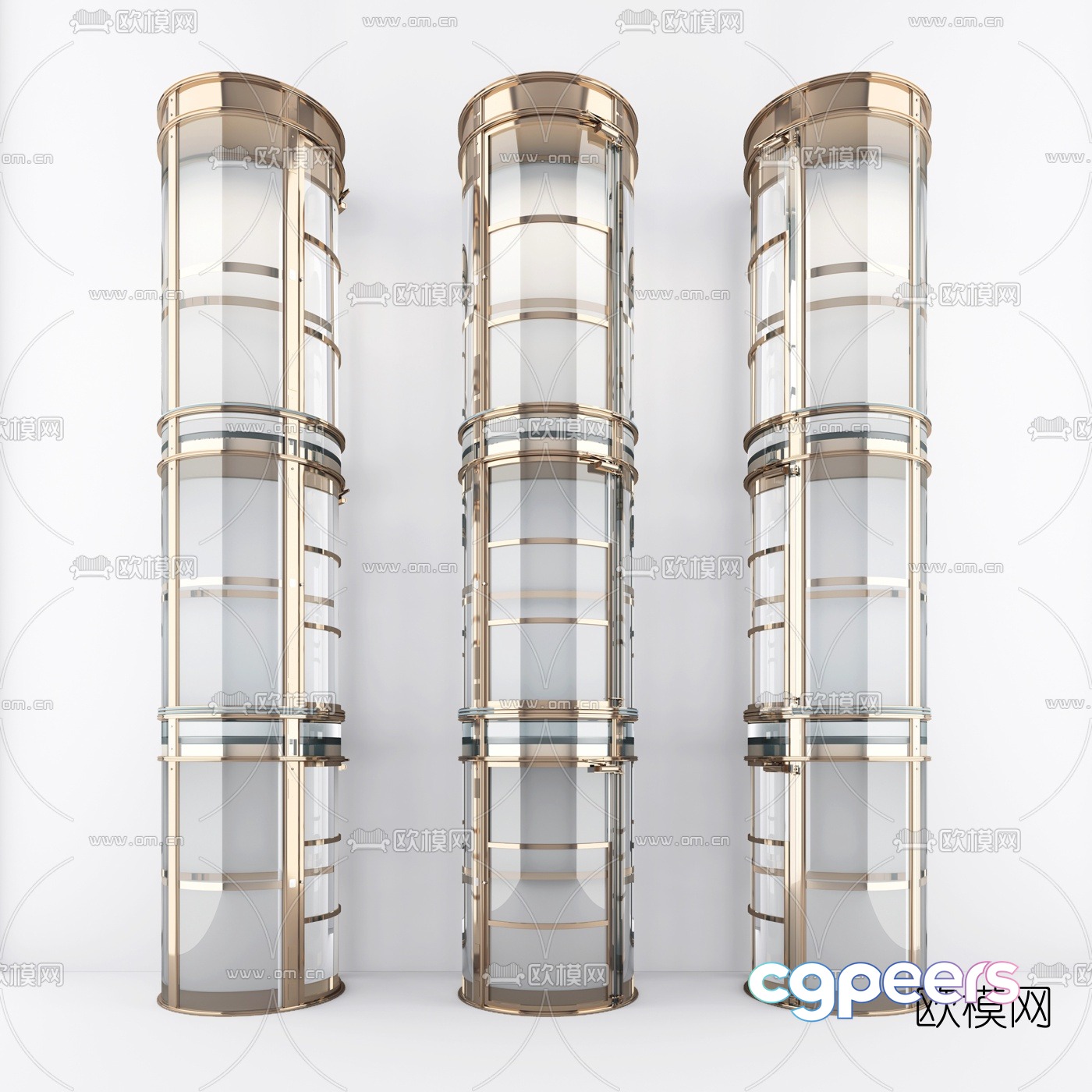 Modern circular sightseeing elevator glass elevator 3d model Modern circular sightseeing elevator glass elevator 3d model