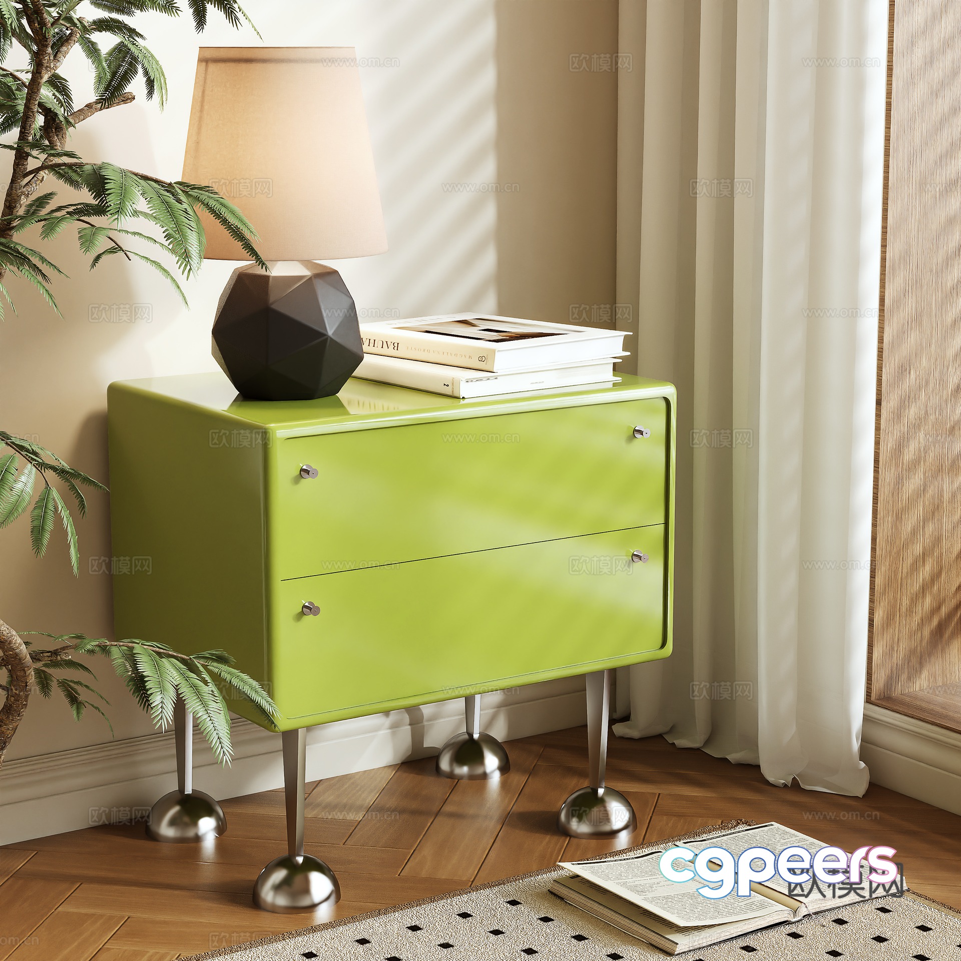 Nordic bedside table 3d model Nordic bedside table 3d model