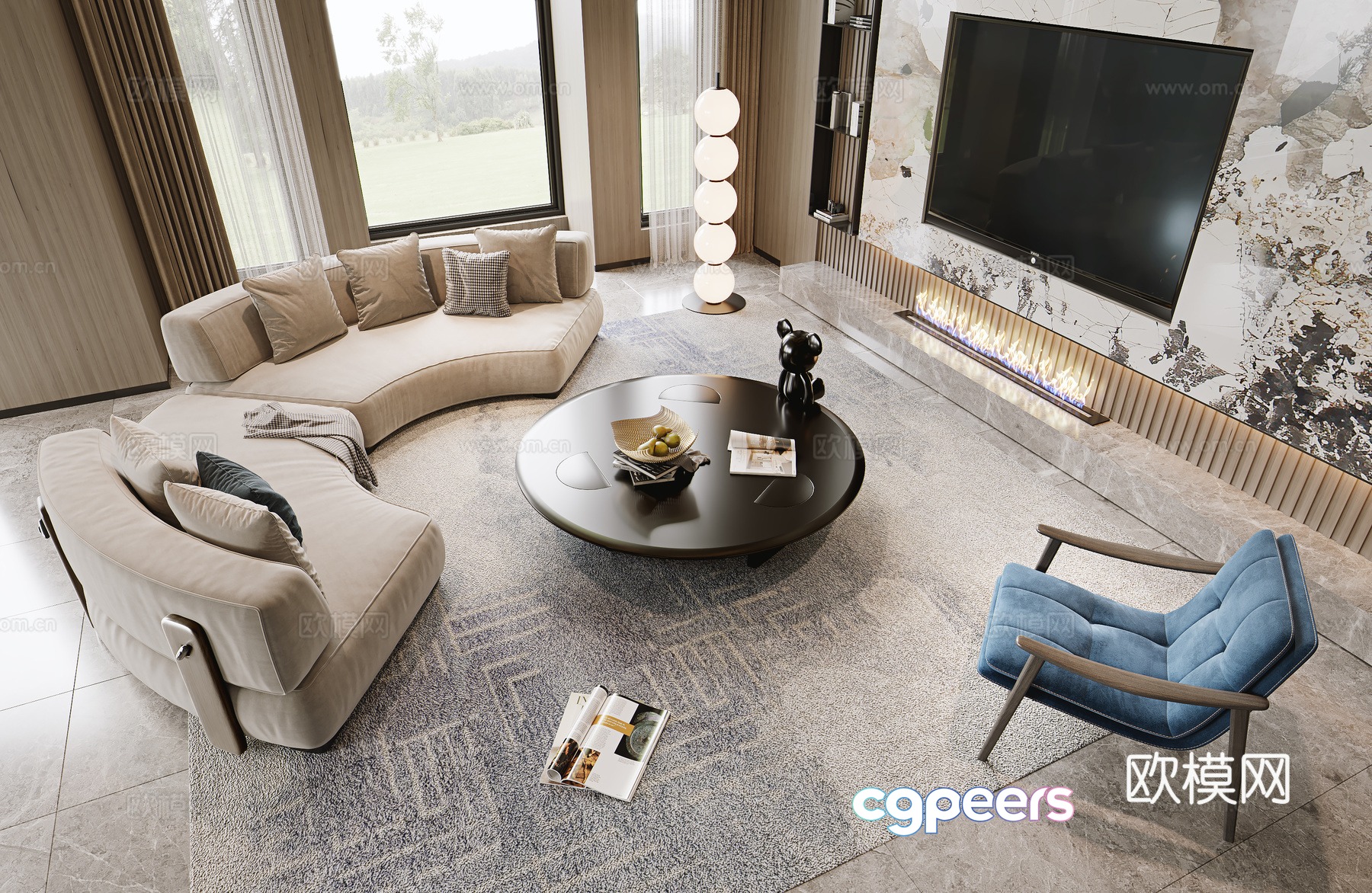 Modern sectional sofa 3d model Modern sectional sofa 3d model