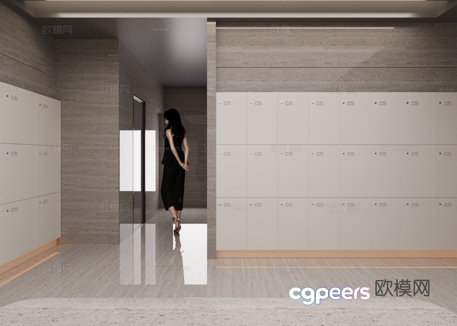 Modern locker room locker 3d model Modern locker room locker 3d model