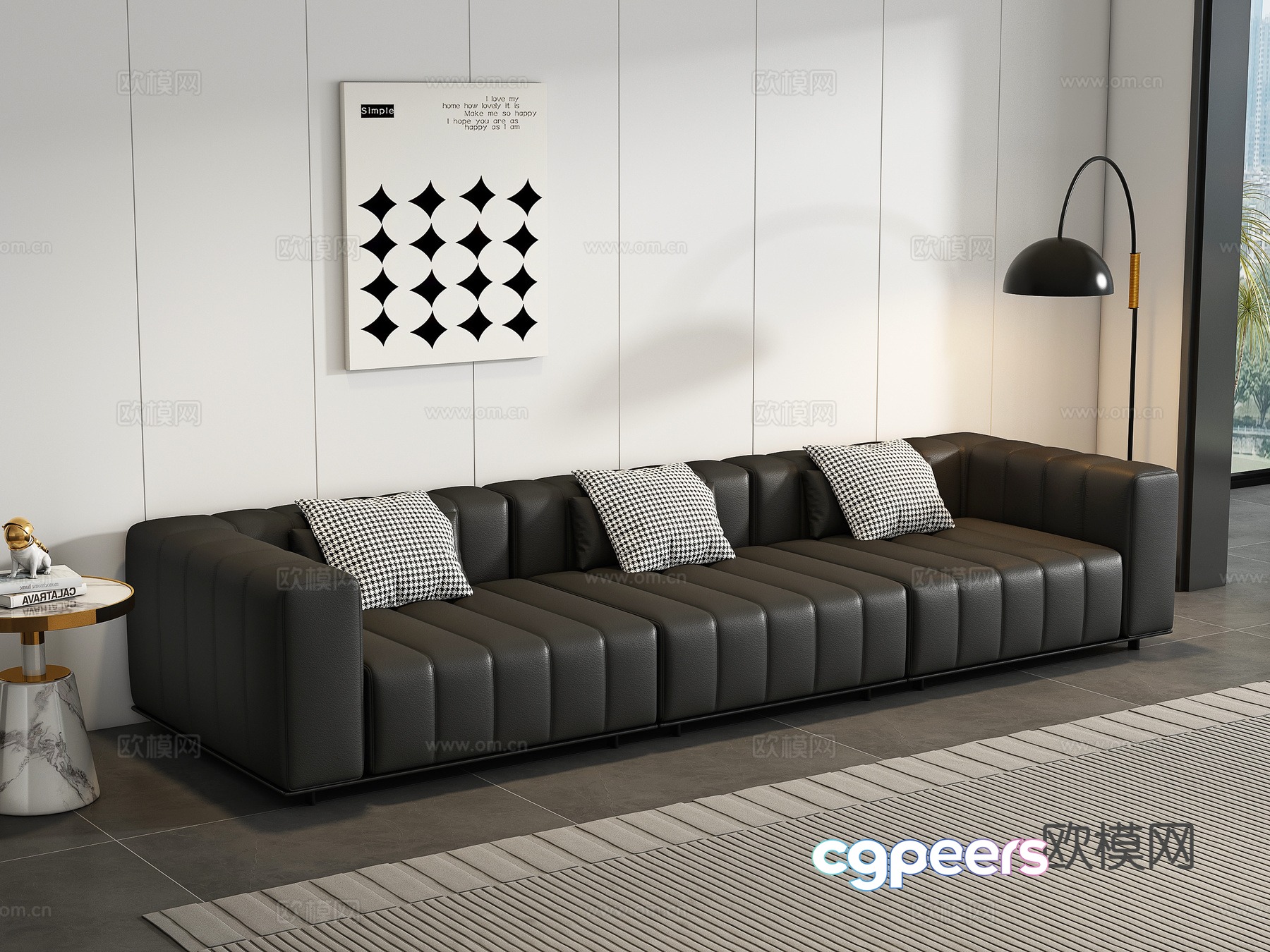 Modern multi-seater sofa 3d model Modern multi-seater sofa 3d model