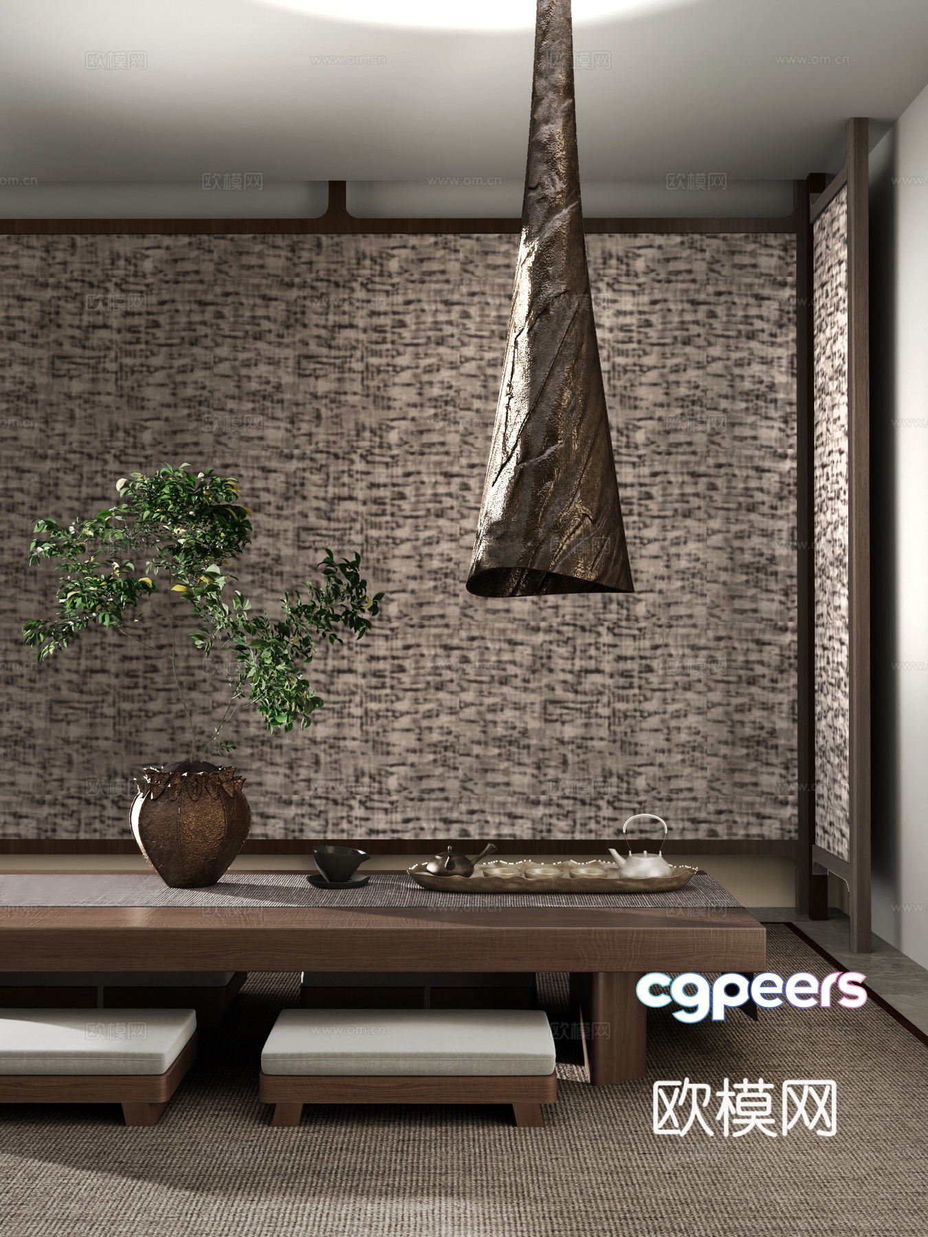 Medieval style tea table tatami tea table 3d model Medieval style tea table tatami tea table 3d model