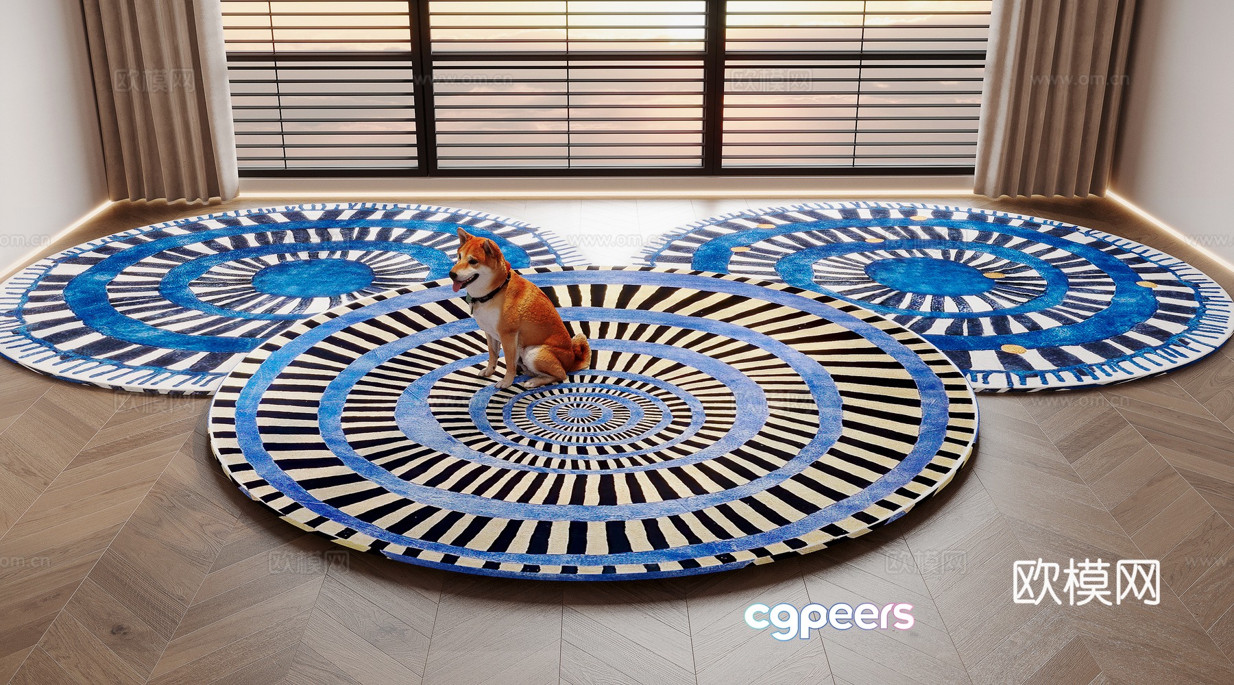 Modern round carpet 3d model Modern round carpet 3d model