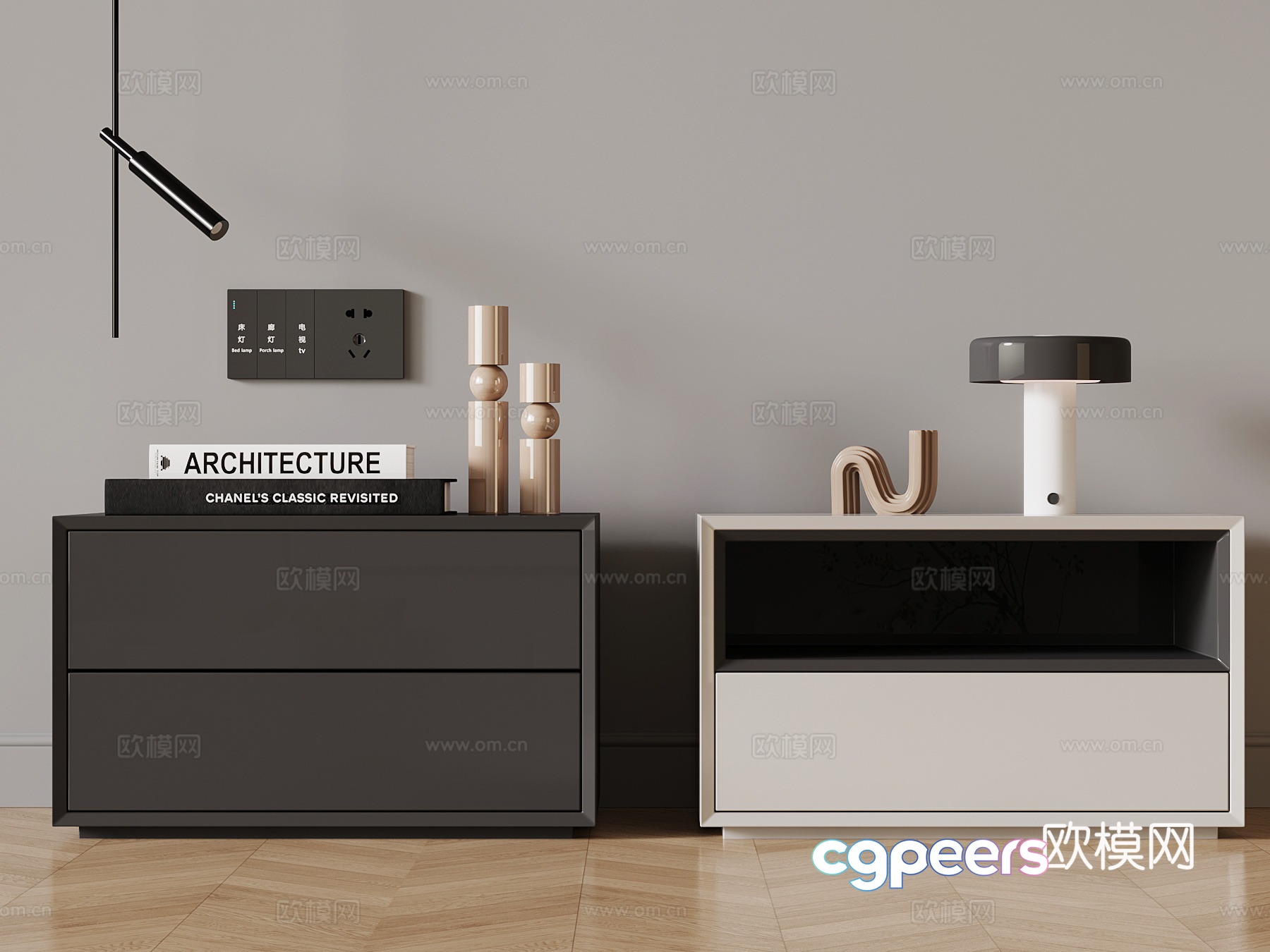 Modern bedside table 3d model Modern bedside table 3d model