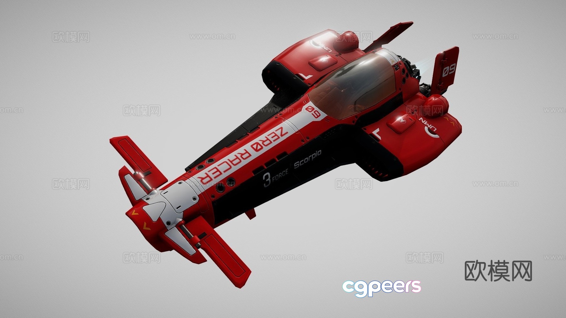 Race Zero F1 spaceship 3d model Race Zero F1 spaceship 3d model