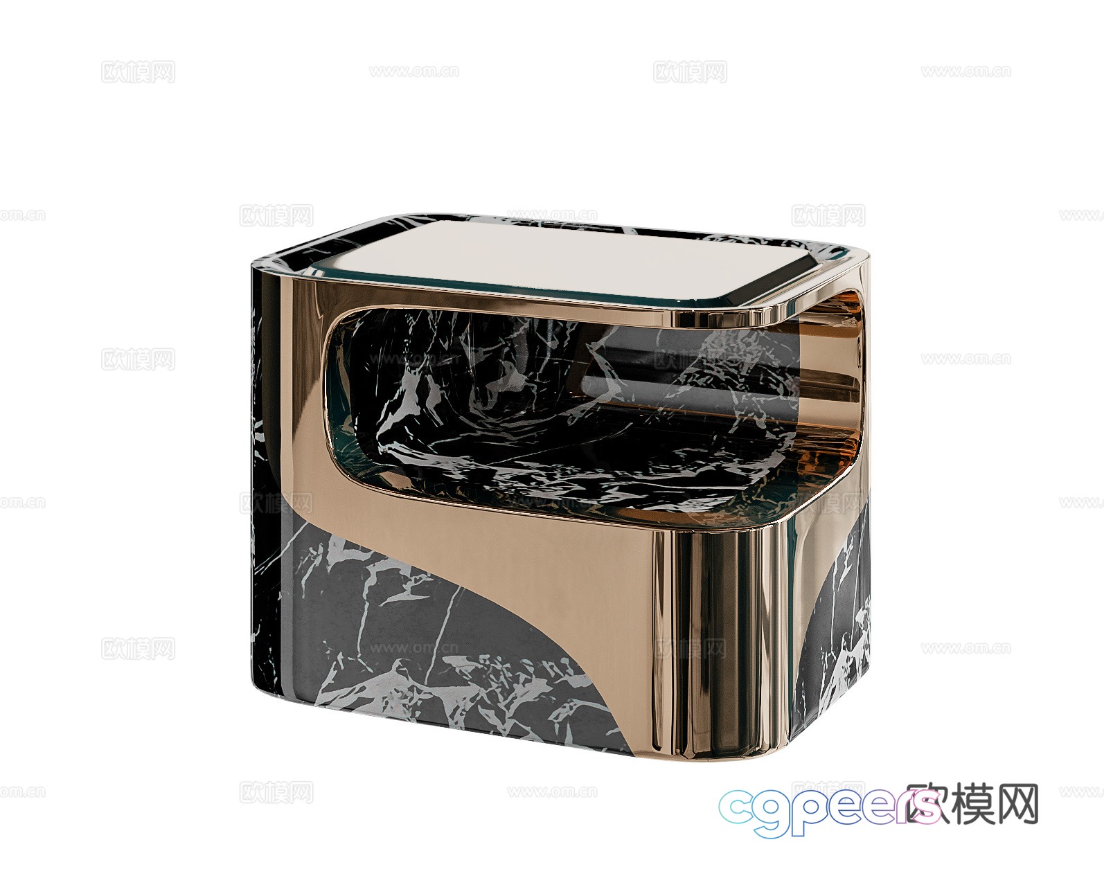 Light luxury bedside table 3D model Light luxury bedside table 3D model