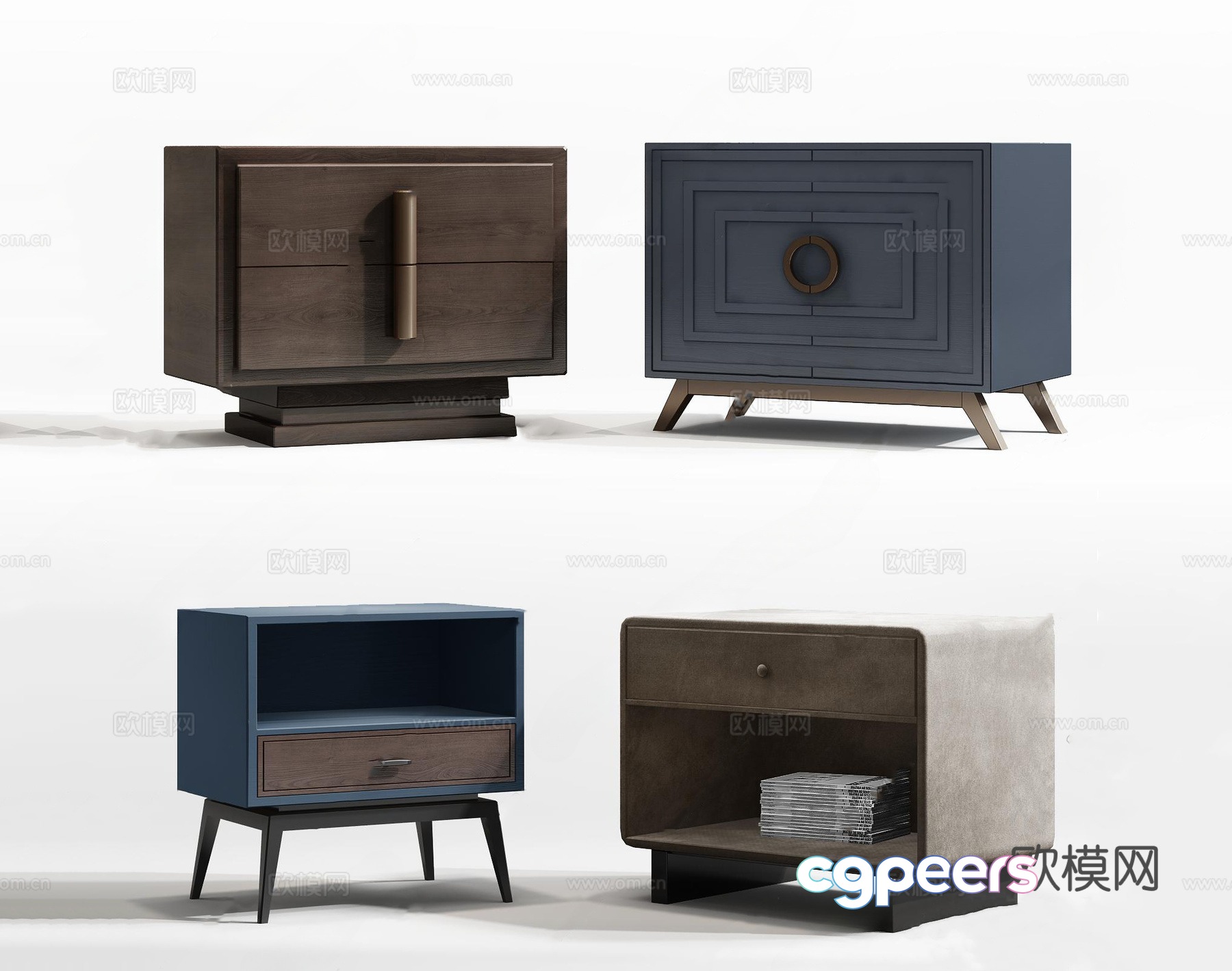 New Chinese style bedside table 3d model New Chinese style bedside table 3d model