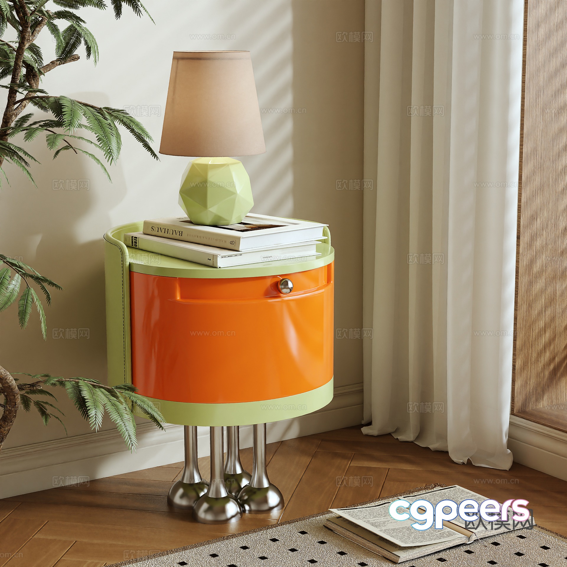 Nordic bedside table 3d model Nordic bedside table 3d model