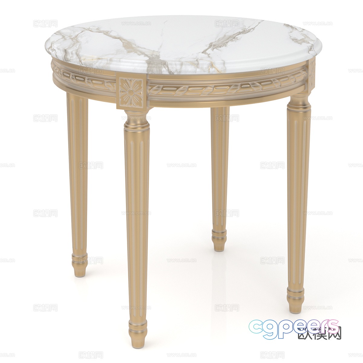 French round table side table 3d model French round table side table 3d model