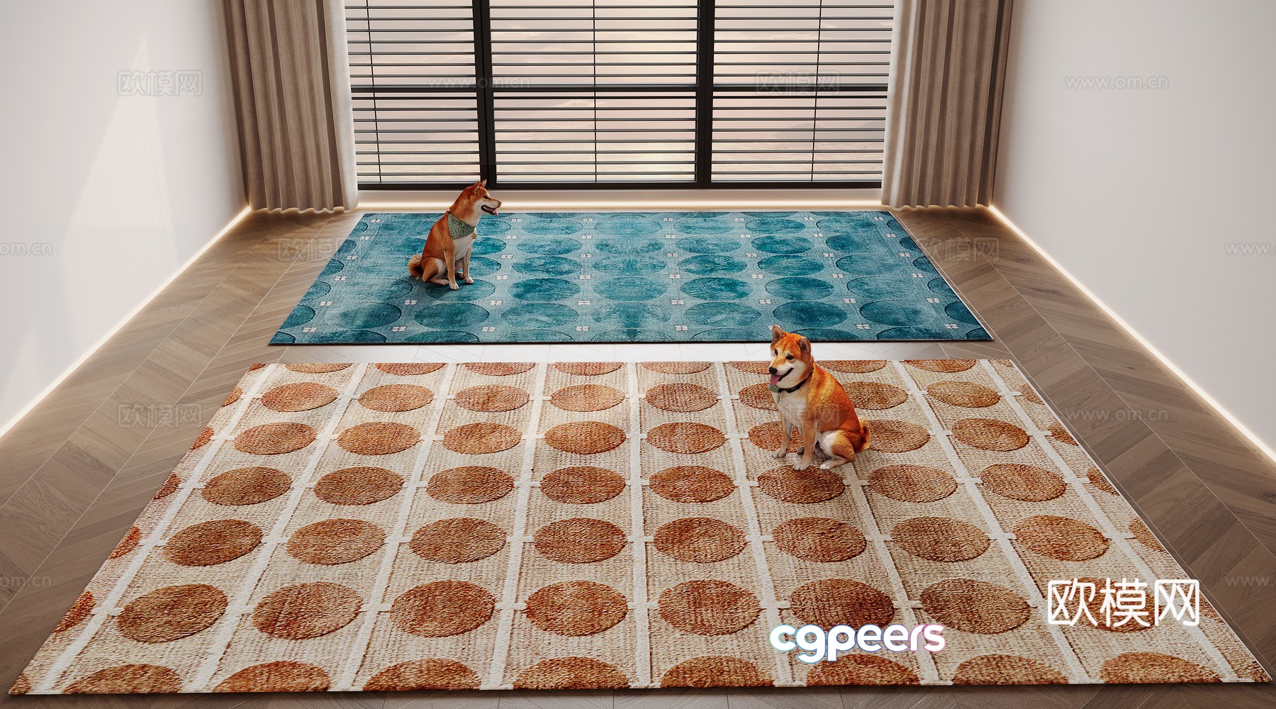Modern carpet square rug 3d model Modern carpet square rug 3d model