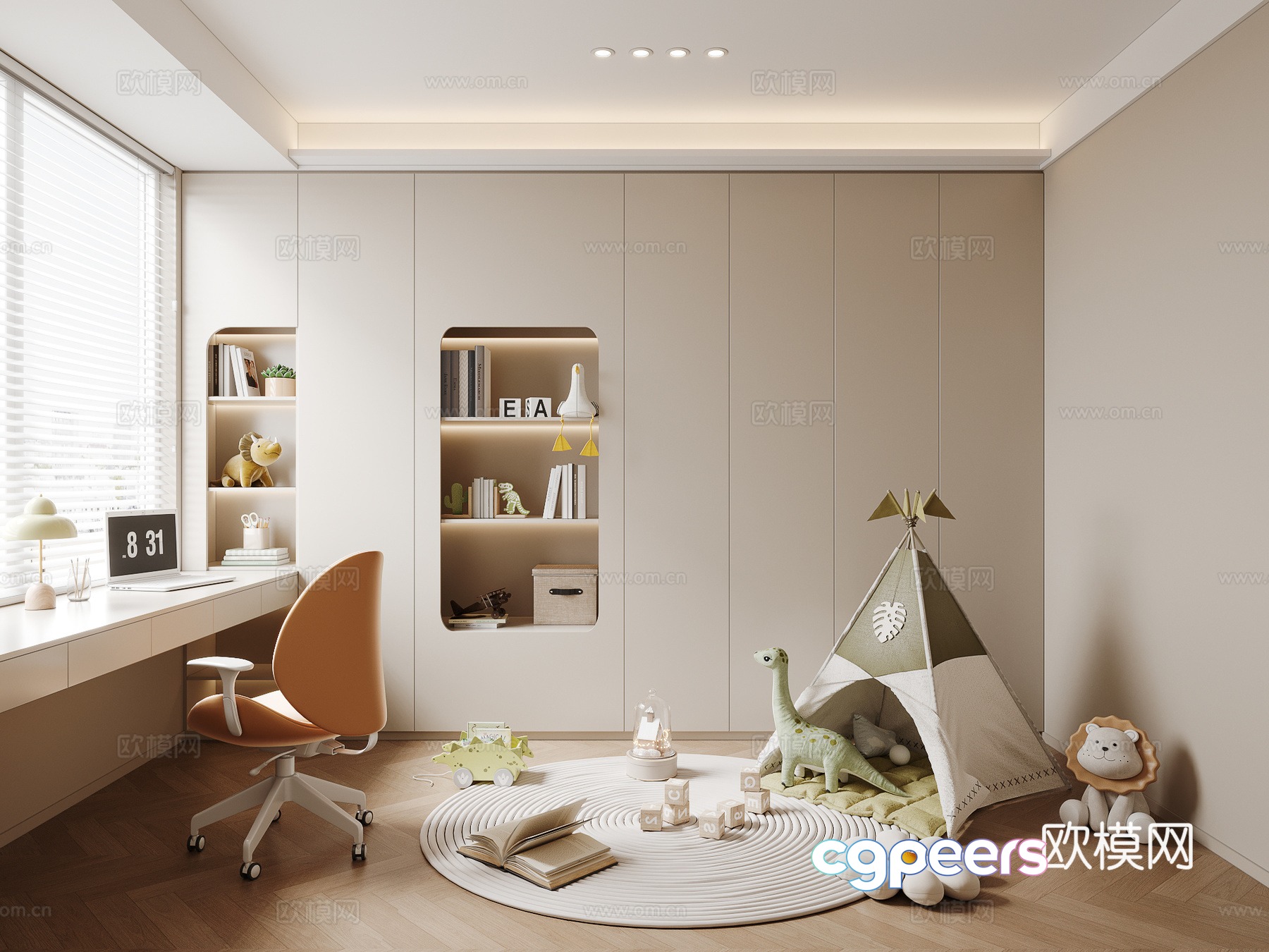 Multifunctional children’s room study room toy room 3D model Multifunctional children’s room study room toy room 3D model