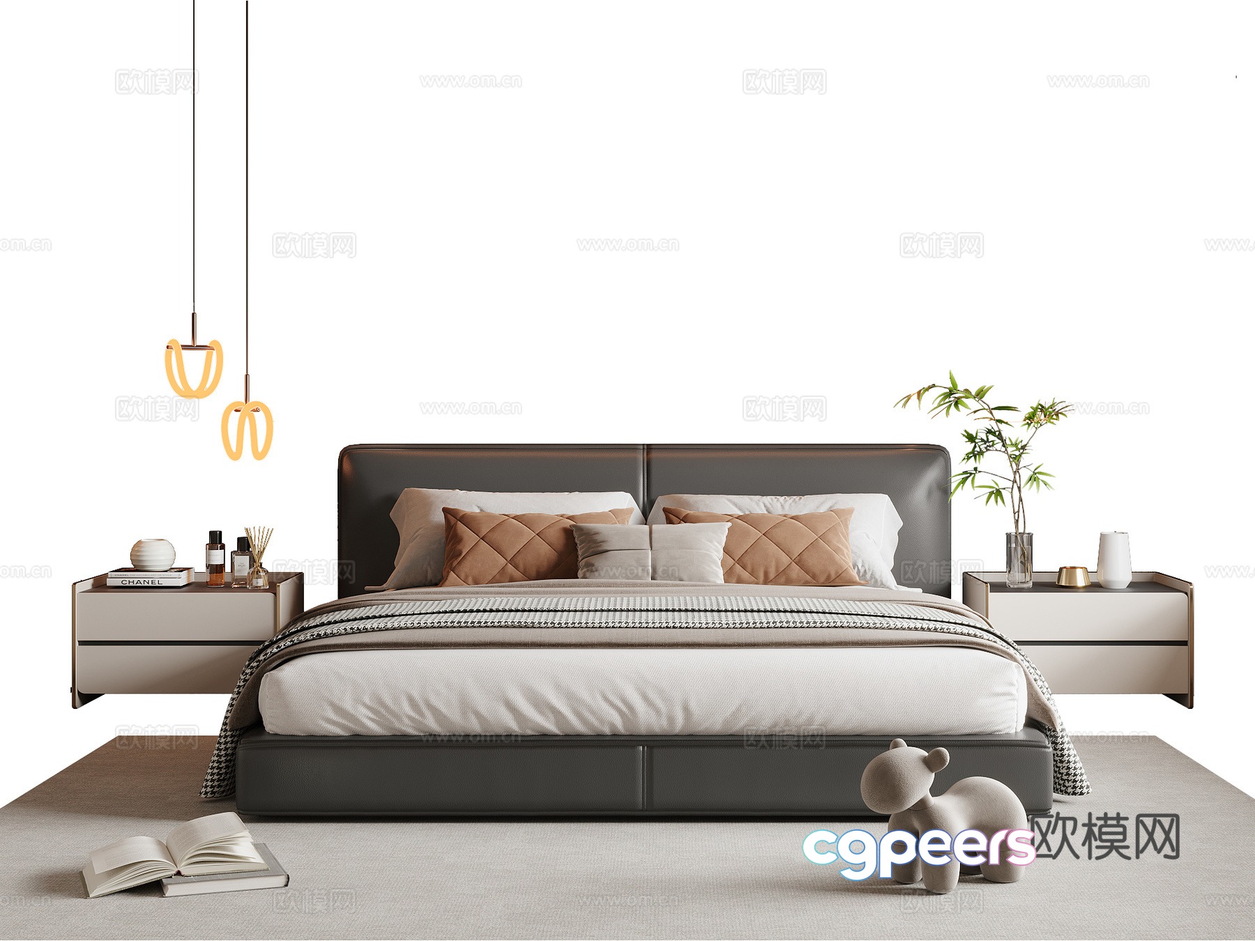 Italian double bed 3d model Italian double bed 3d model