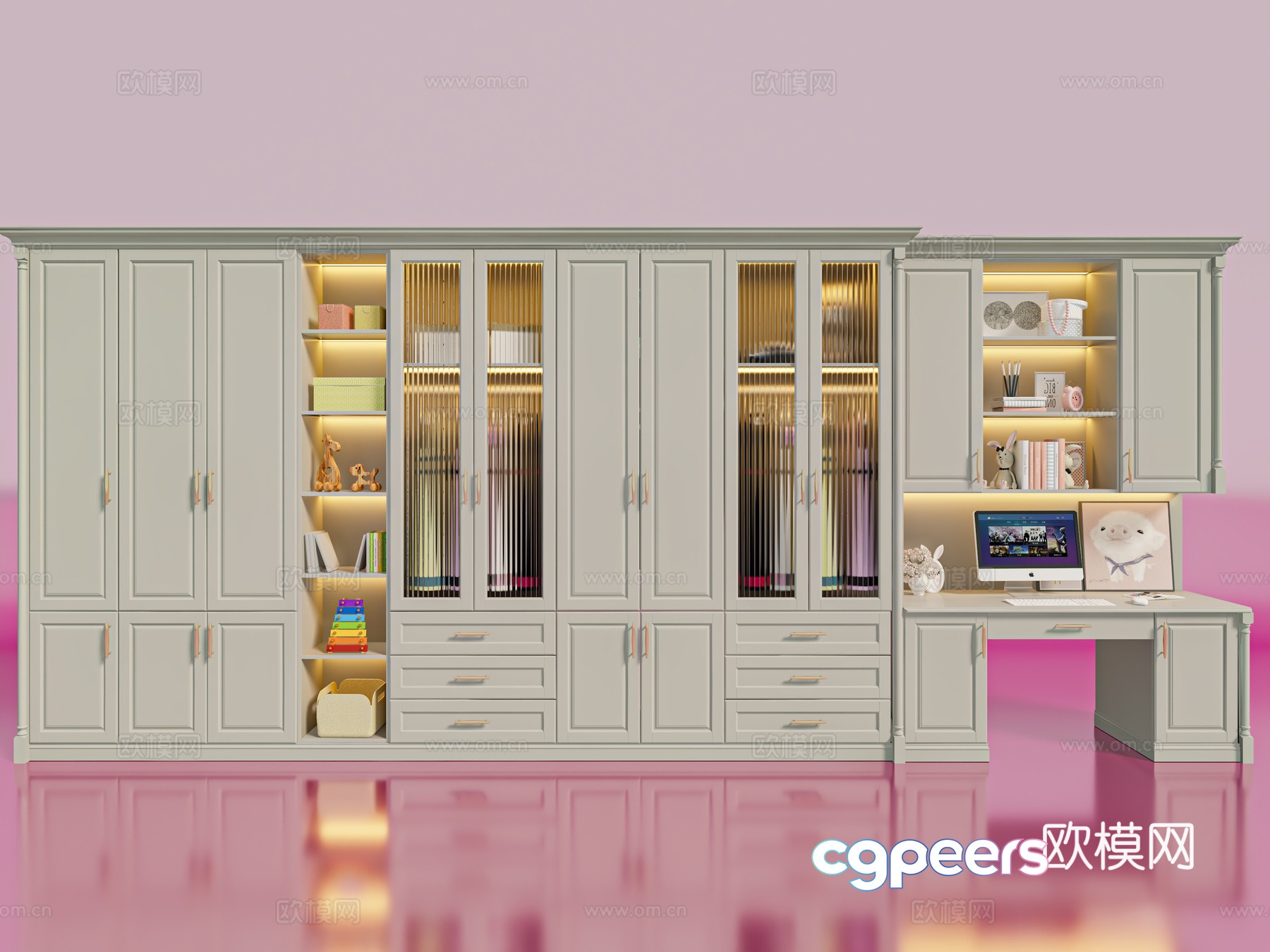 French bookcase 3d model French bookcase 3d model