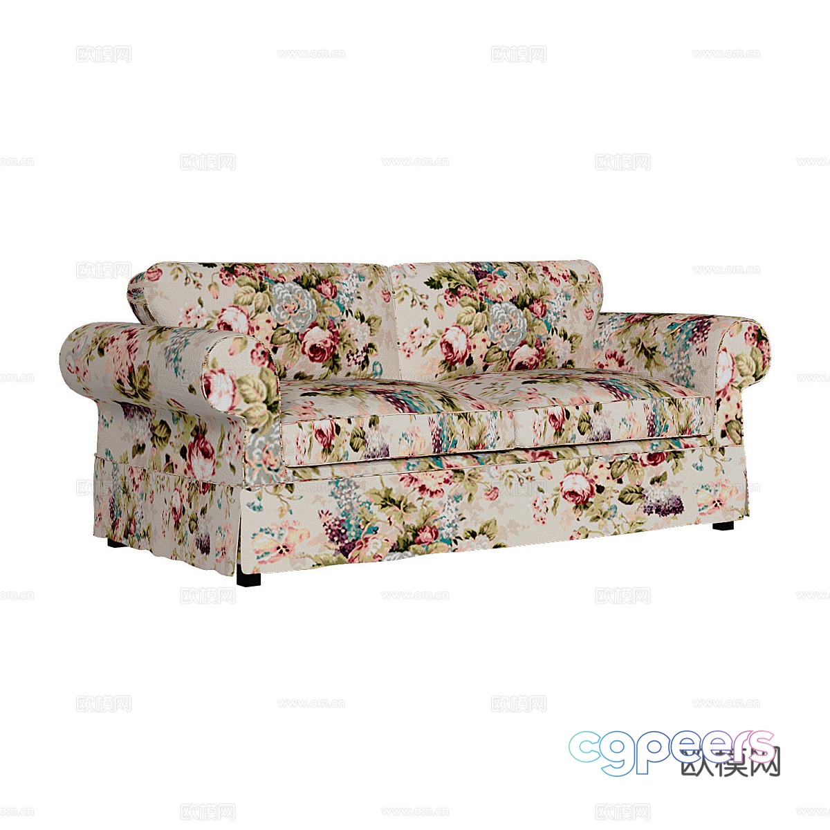 American double sofa 3d model American double sofa 3d model