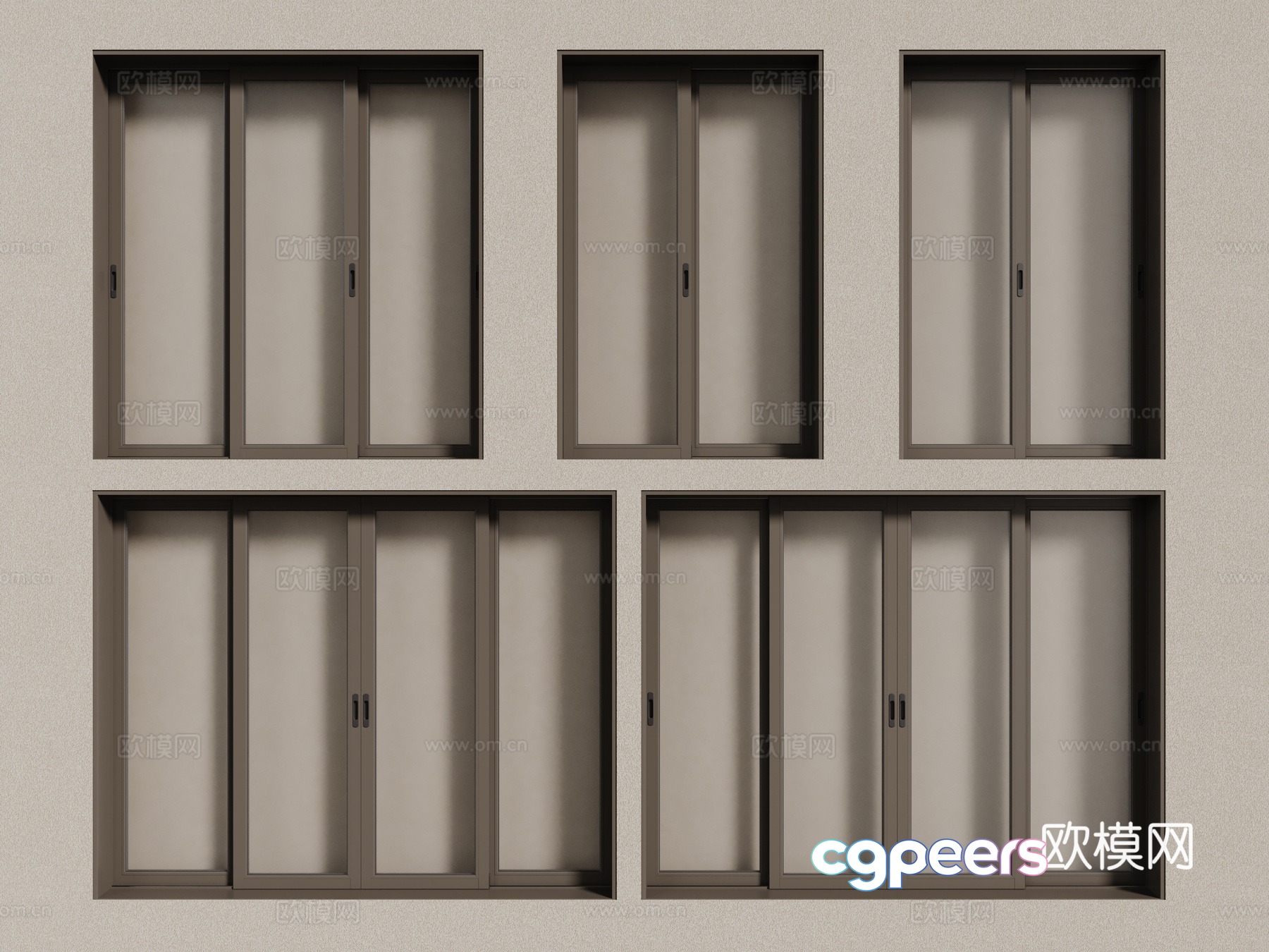 Modern windows aluminum alloy windows casement windows floor-to-ceiling windows 3d model Modern windows aluminum alloy windows casement windows floor-to-ceiling windows 3d model