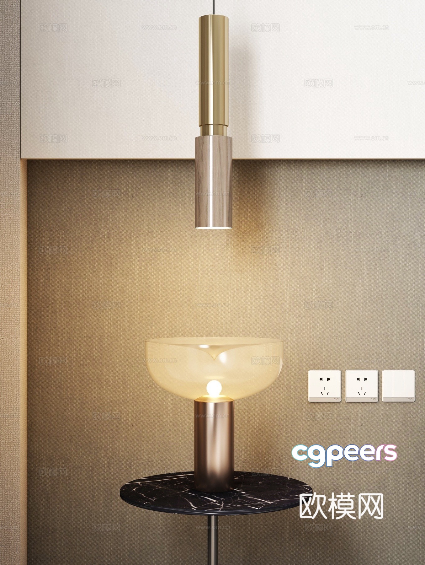 Light luxury chandelier table lamp 3d model Light luxury chandelier table lamp 3d model