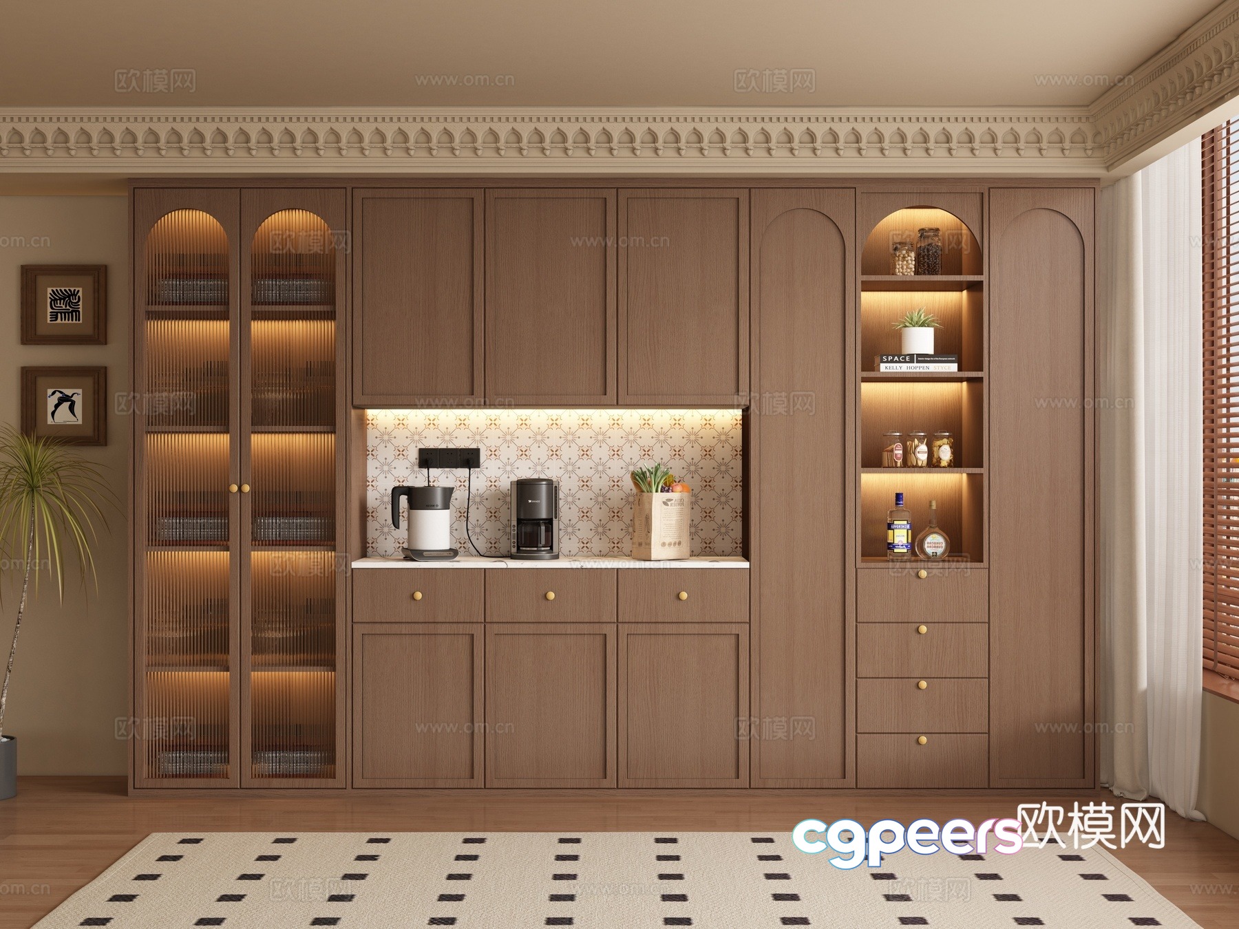 Medieval style wine cabinet and sideboard 3D model Medieval style wine cabinet and sideboard 3D model