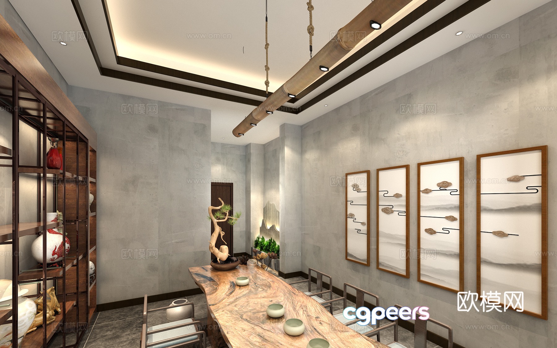 New Chinese tea room 3d model New Chinese tea room 3d model