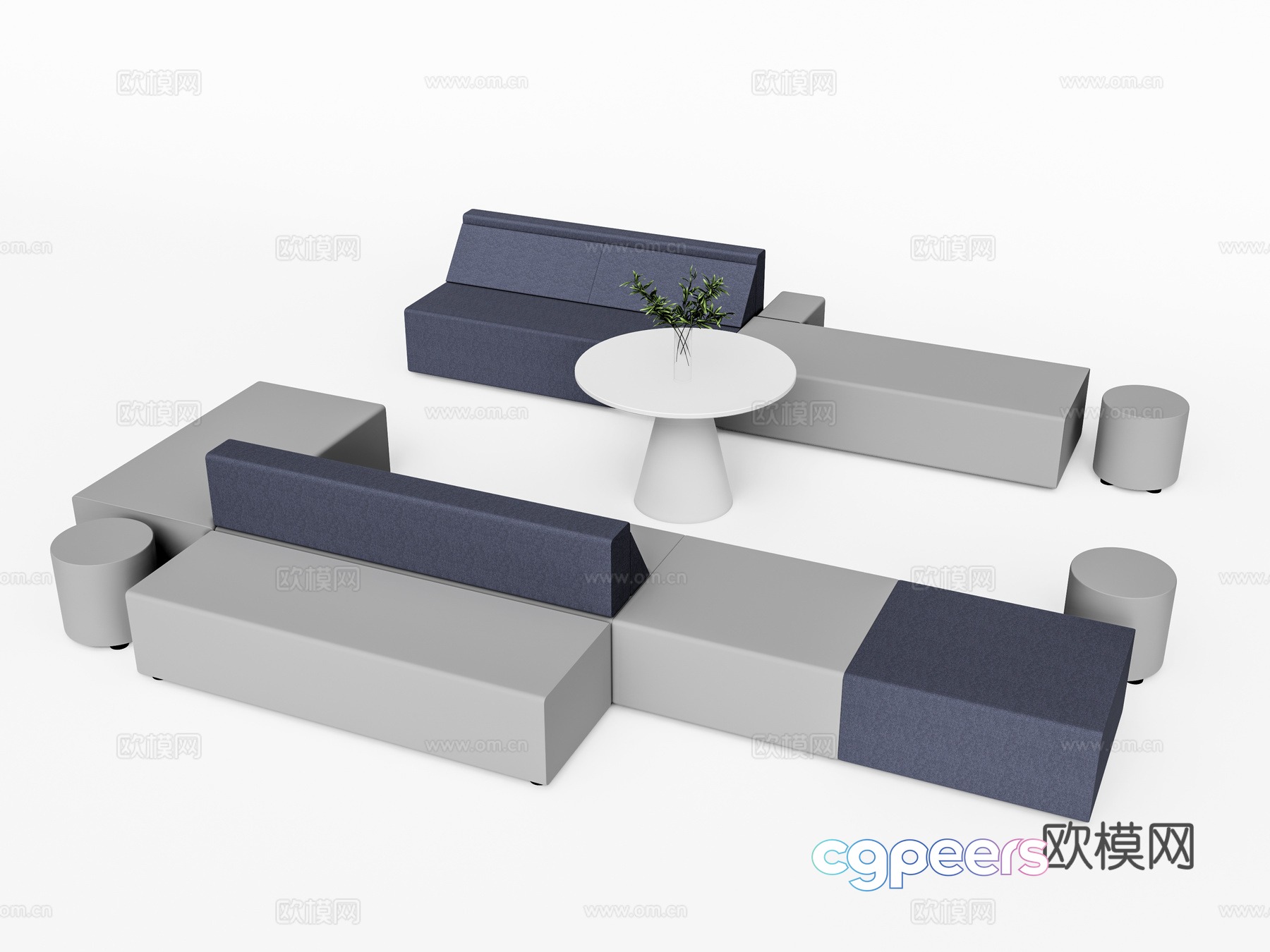 Modern office leisure sofa modular sofa 3d model Modern office leisure sofa modular sofa 3d model