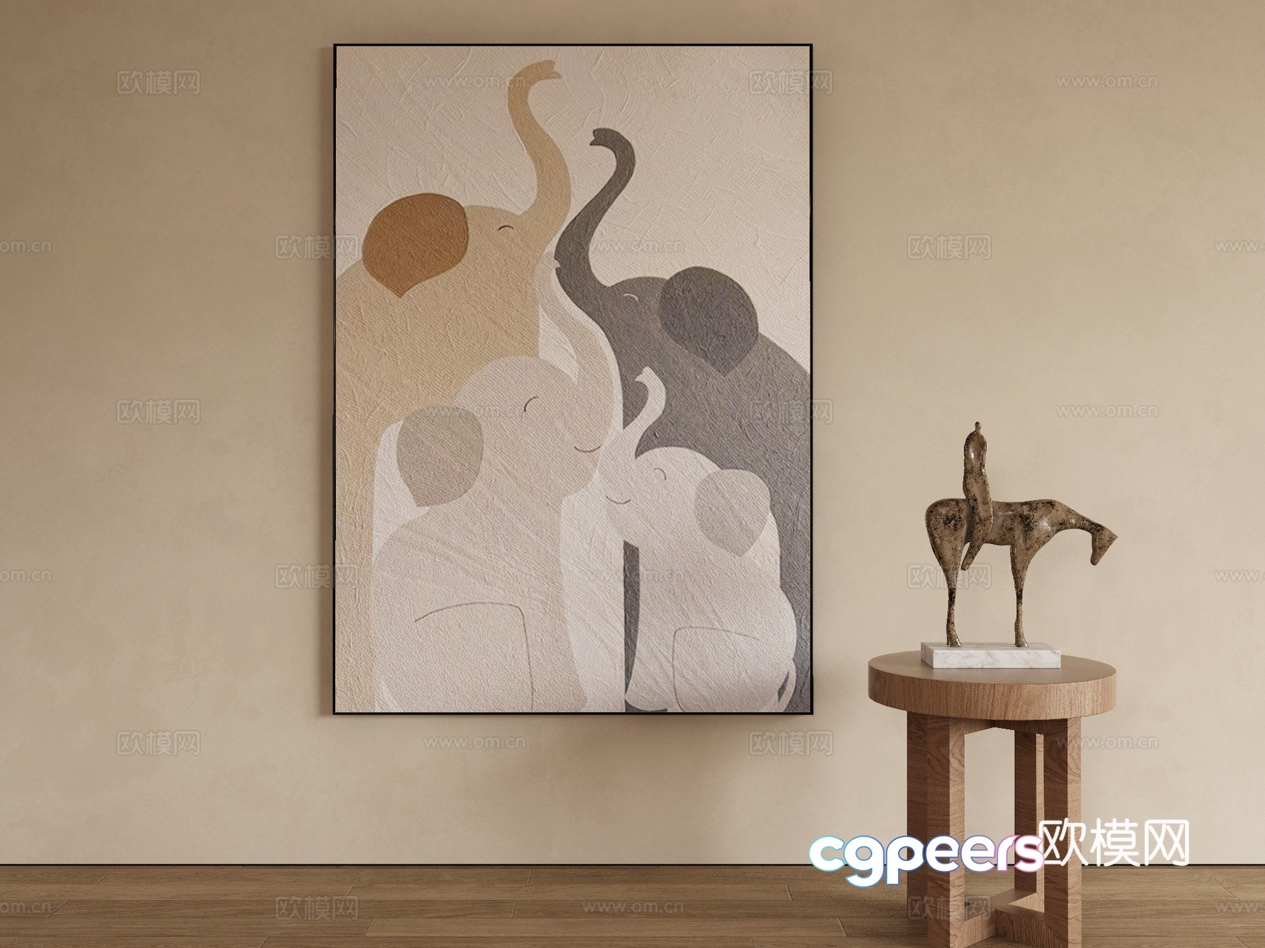 Modern texture painting decorative painting 3d model Modern texture painting decorative painting 3d model