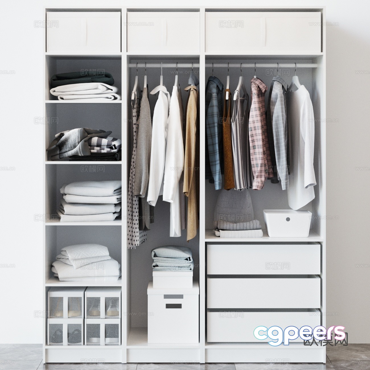 Doorless wardrobe wardrobe 3d model Doorless wardrobe wardrobe 3d model