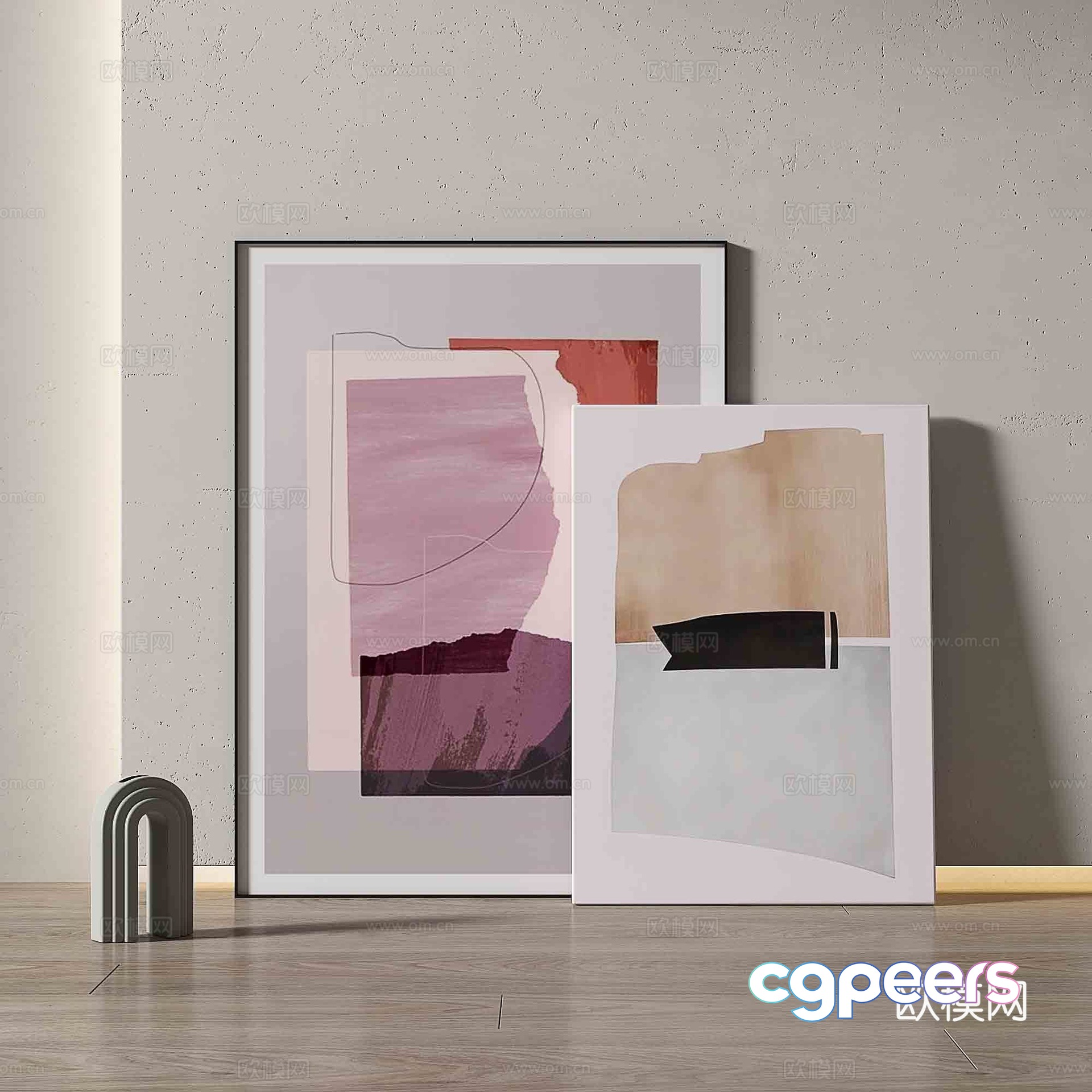 Modern texture painting decorative painting 3d model Modern texture painting decorative painting 3d model
