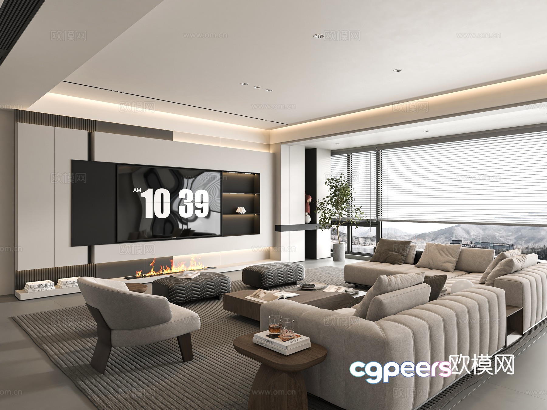 Modern living room 3d model Modern living room 3d model