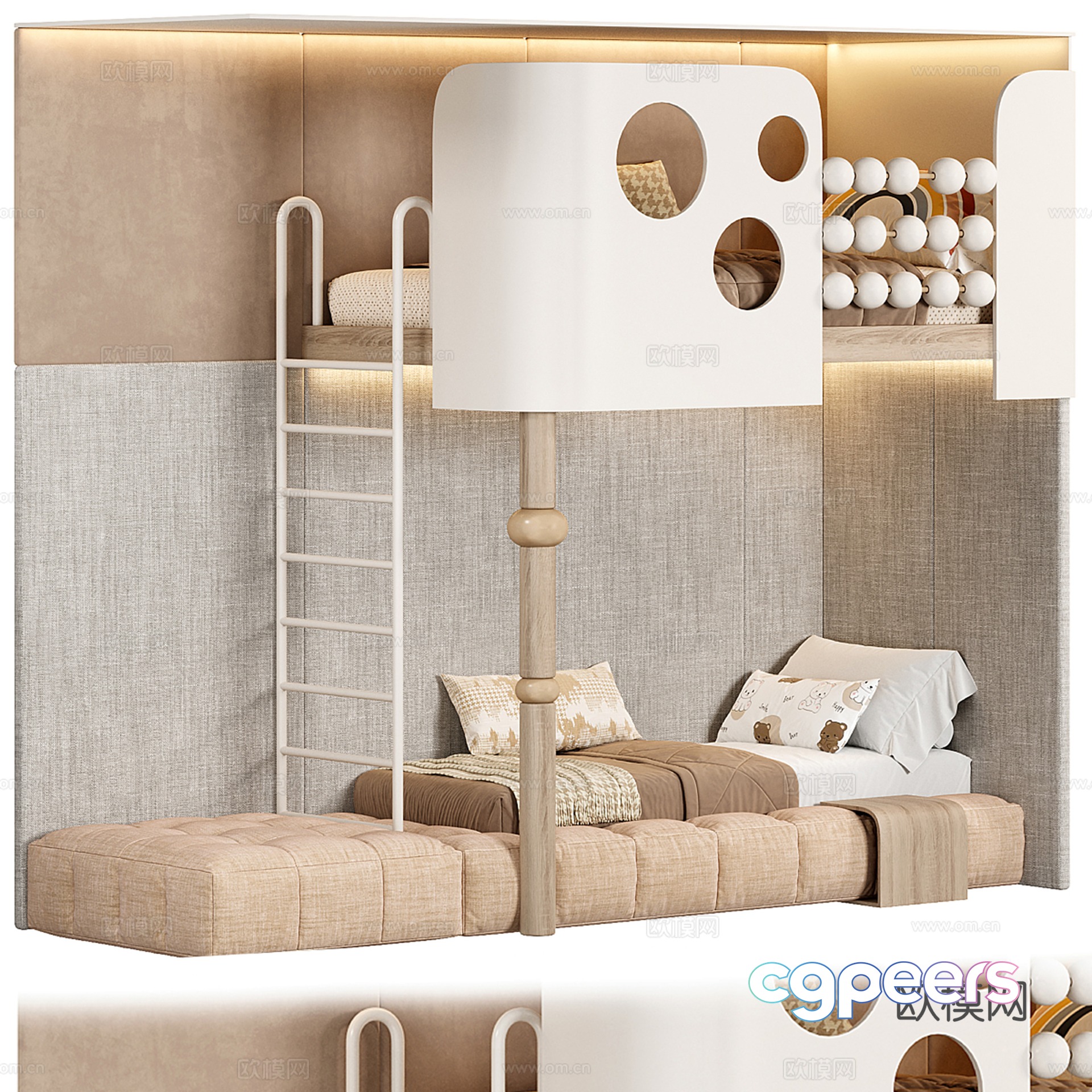 Bunk bed children’s bunk bed 3d model Bunk bed children’s bunk bed 3d model