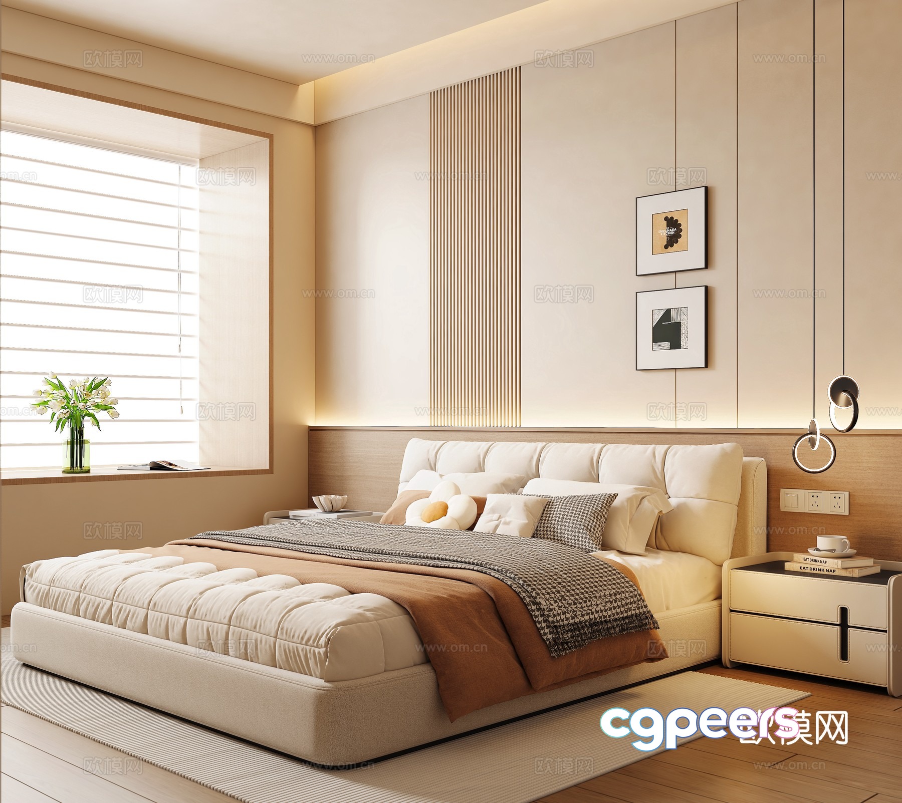 Cream style bedroom master bedroom 3d model Cream style bedroom master bedroom 3d model