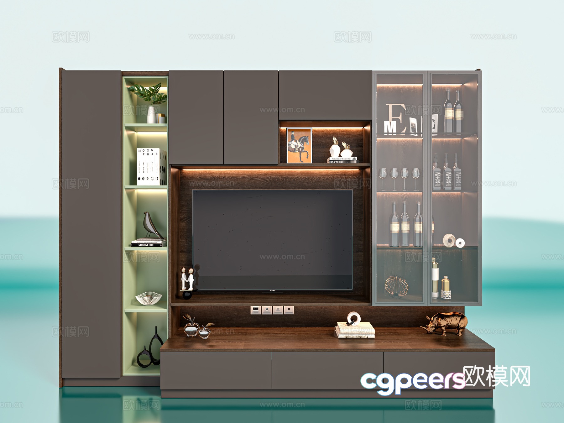 TV cabinet background wall 3d model TV cabinet background wall 3d model