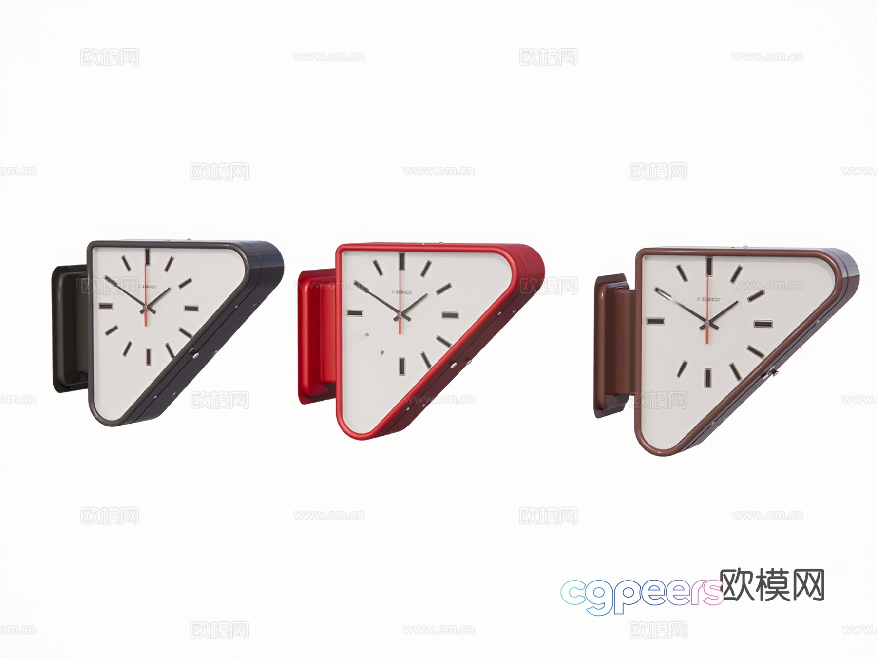 Clock wall lamp triangle wall clock 3d model Clock wall lamp triangle wall clock 3d model