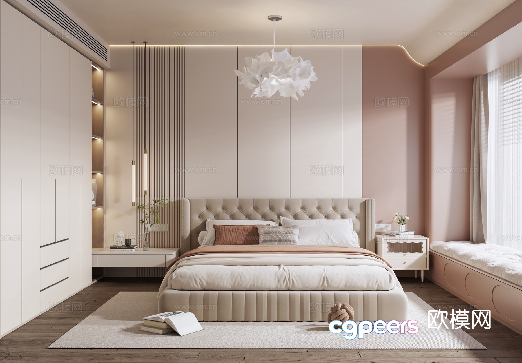 Cream style bedroom master bedroom 3d model Cream style bedroom master bedroom 3d model