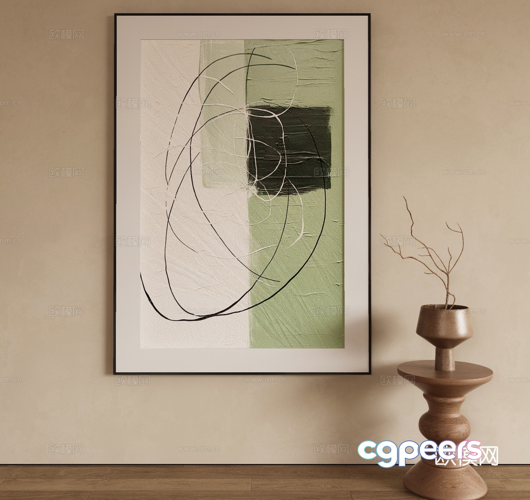 Modern texture painting decorative painting 3d model Modern texture painting decorative painting 3d model