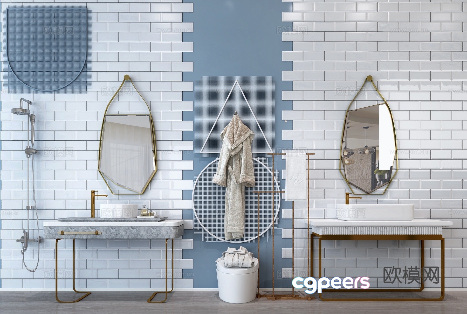 Neoclassical bathroom accessories sink 3D model Neoclassical bathroom accessories sink 3D model