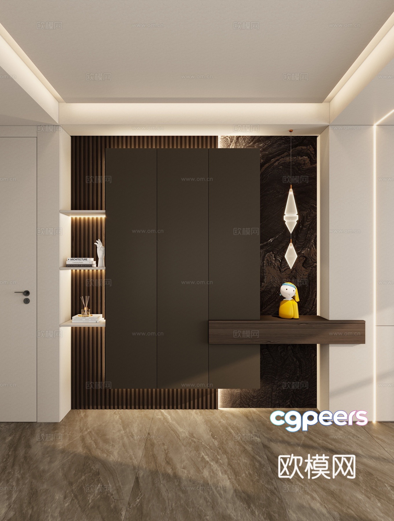 Italian style shoe cabinet Entrance shoe cabinet 3D model Italian style shoe cabinet Entrance shoe cabinet 3D model
