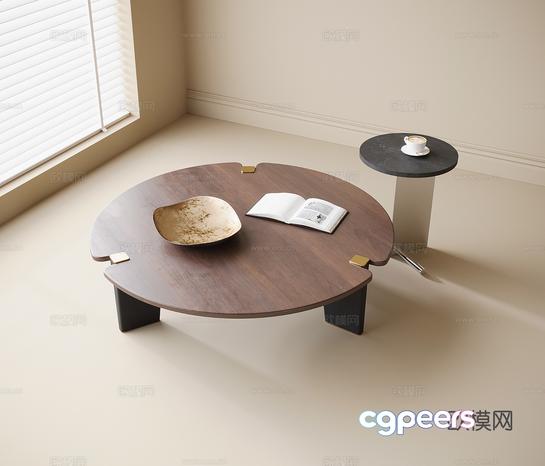 Modern round coffee table 3d model Modern round coffee table 3d model