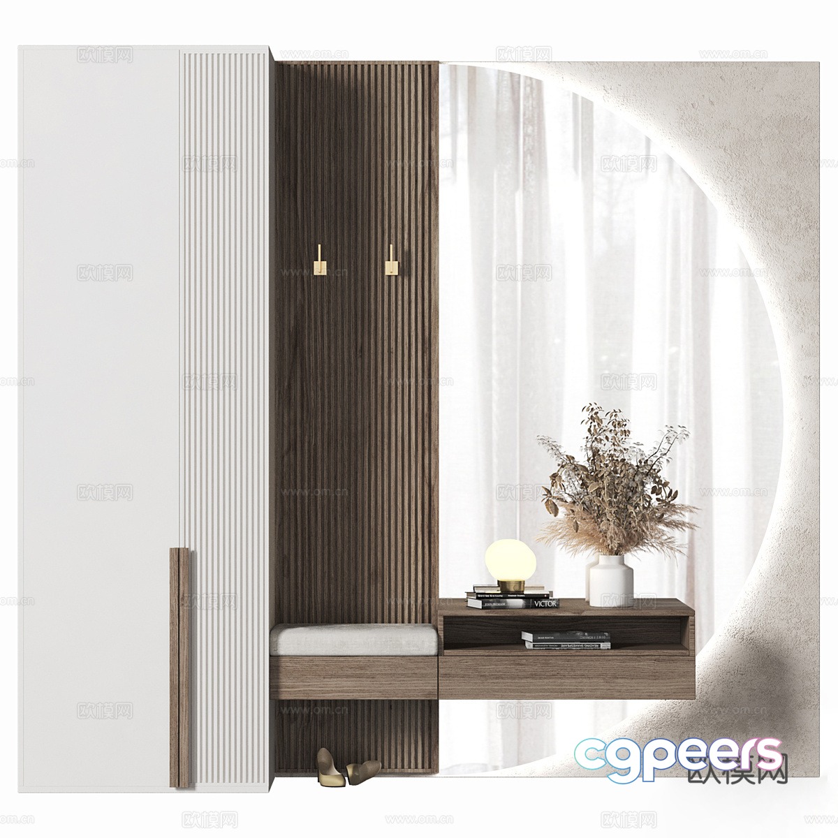 Modern dressing table integrated 3d model Modern dressing table integrated 3d model