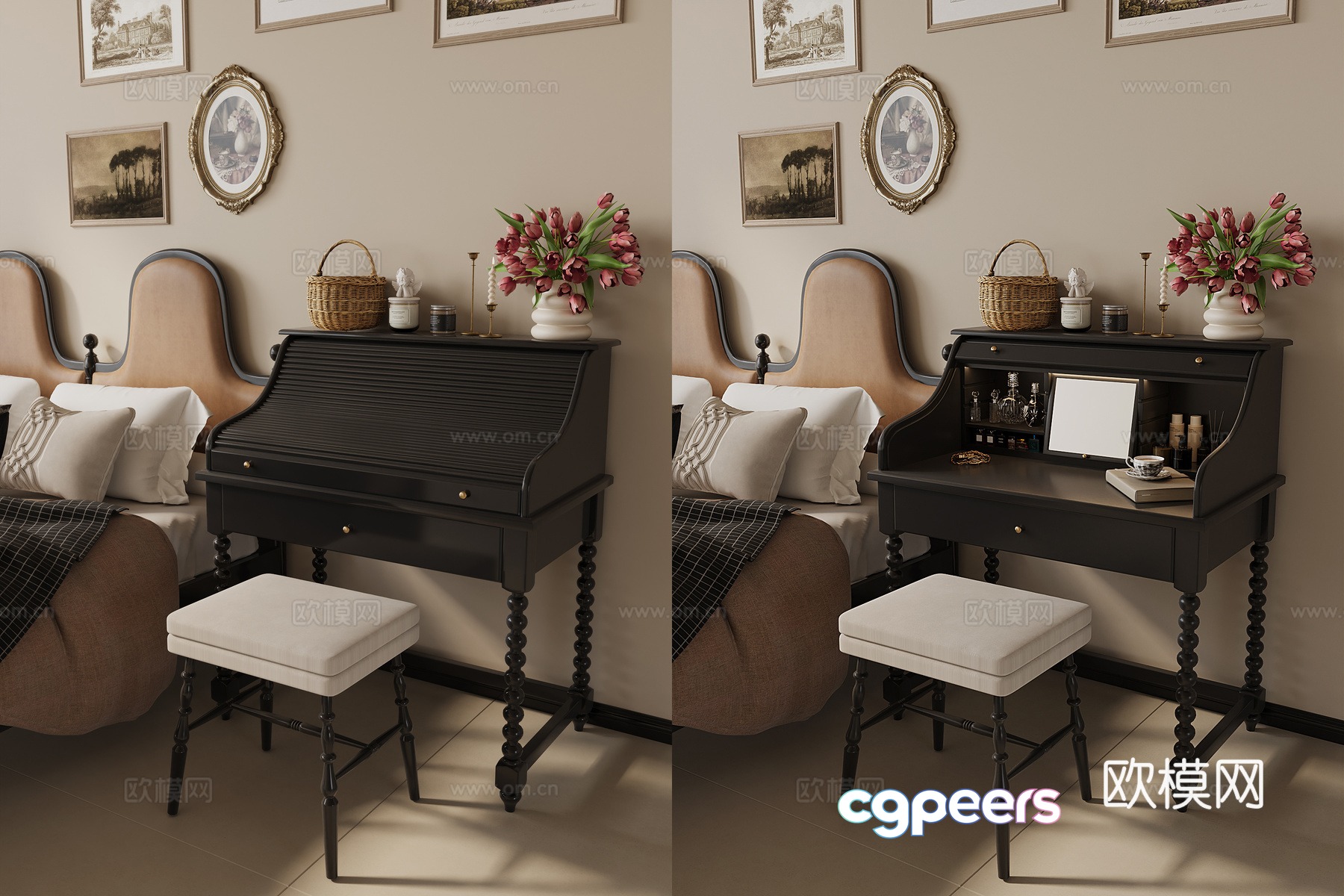 French dressing table dressing table 3d model French dressing table dressing table 3d model