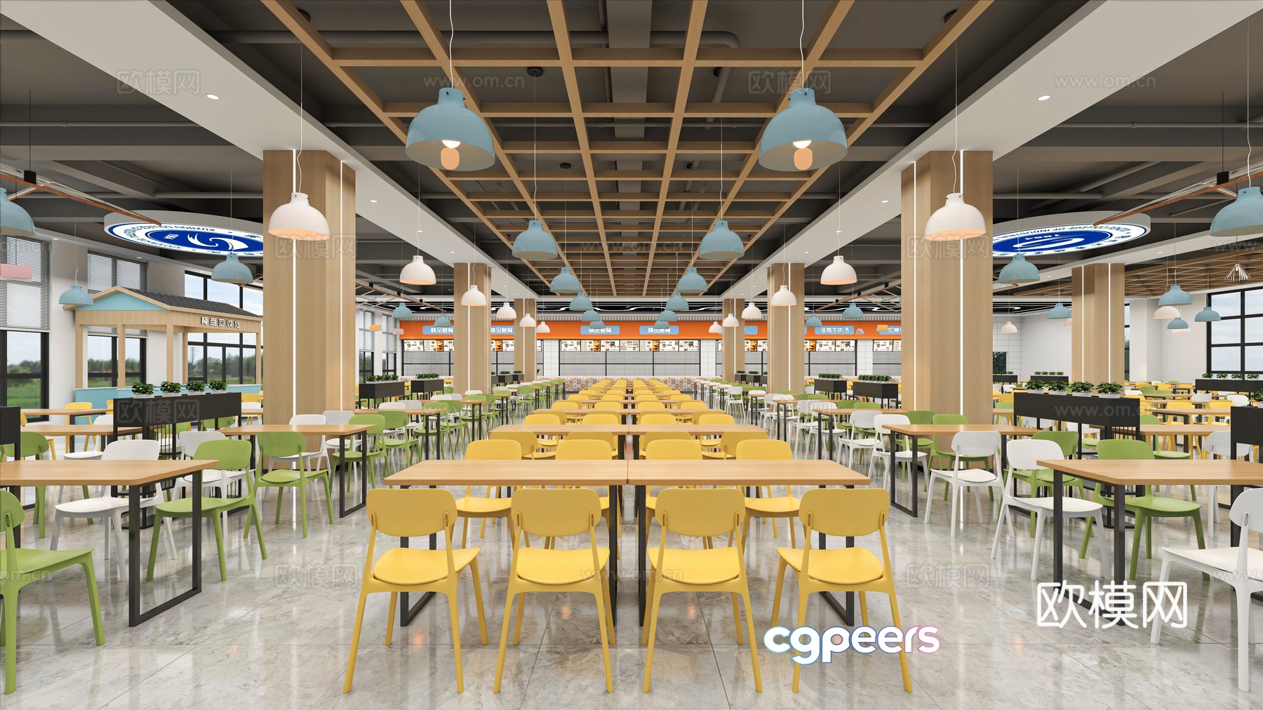 School cafeteria university cafeteria 3d model School cafeteria university cafeteria 3d model