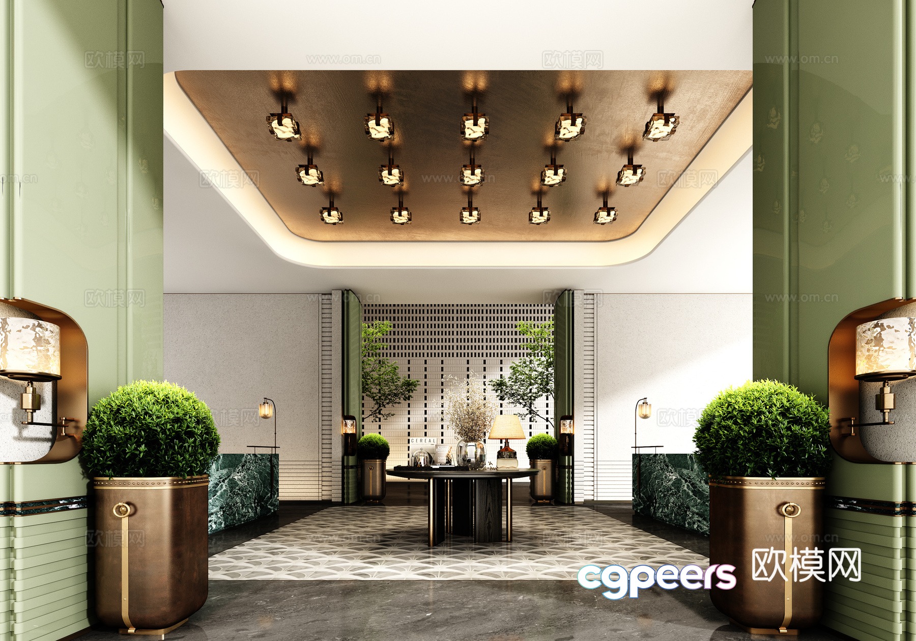 Hotel lobby reception desk 3d model Hotel lobby reception desk 3d model