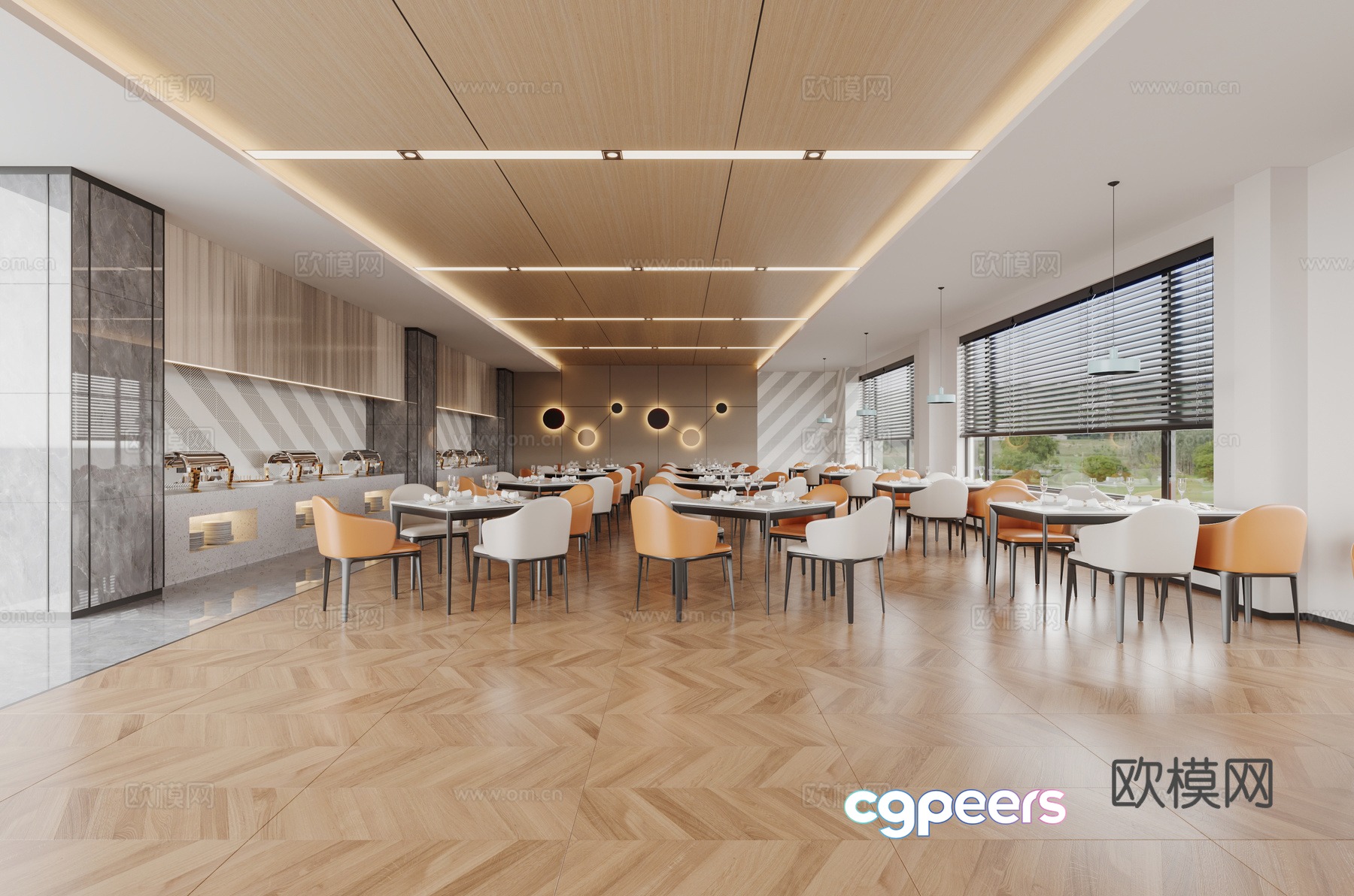 Modern cafeteria 3d model Modern cafeteria 3d model