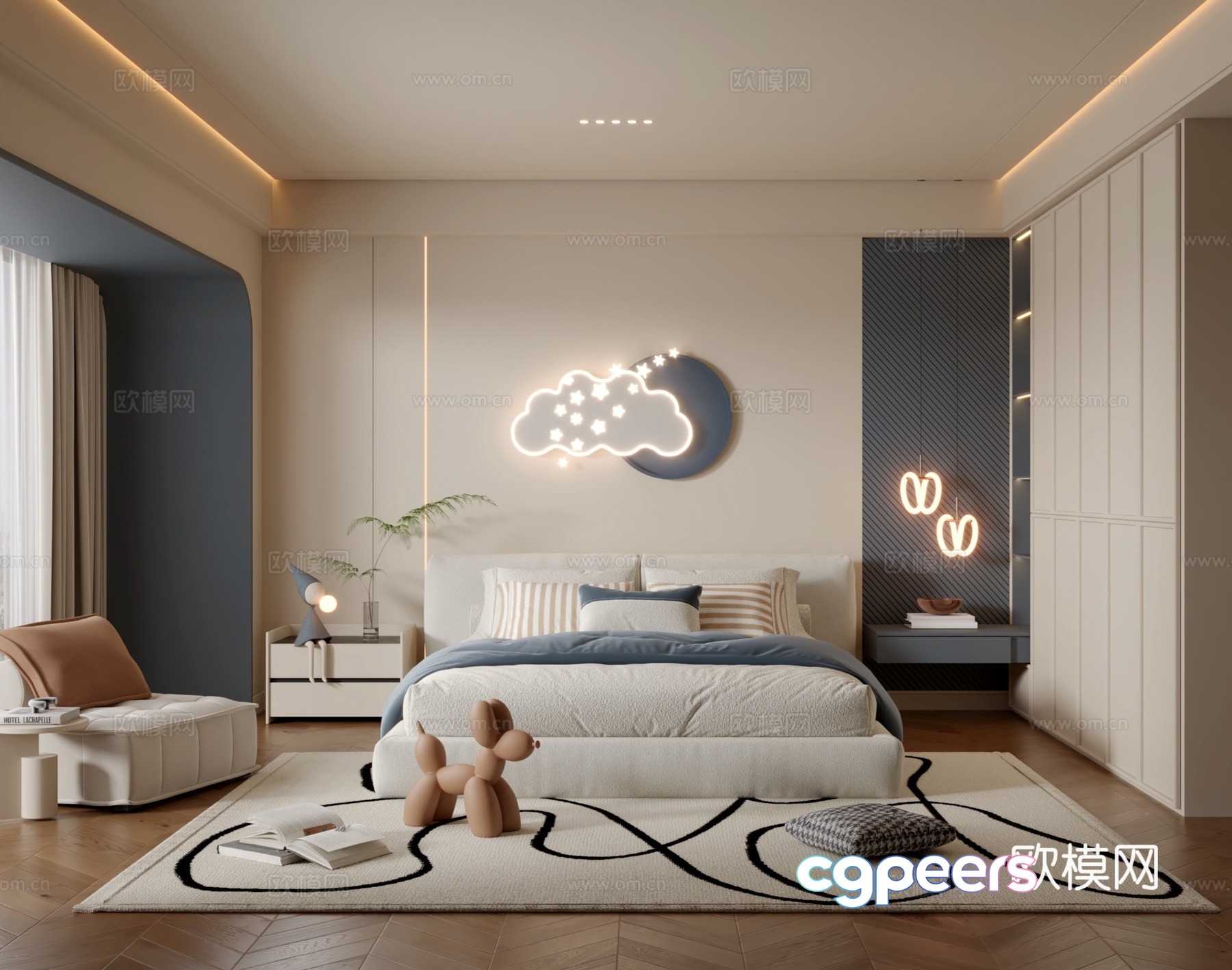 Modern children’s room boy’s room 3d model Modern children’s room boy’s room 3d model